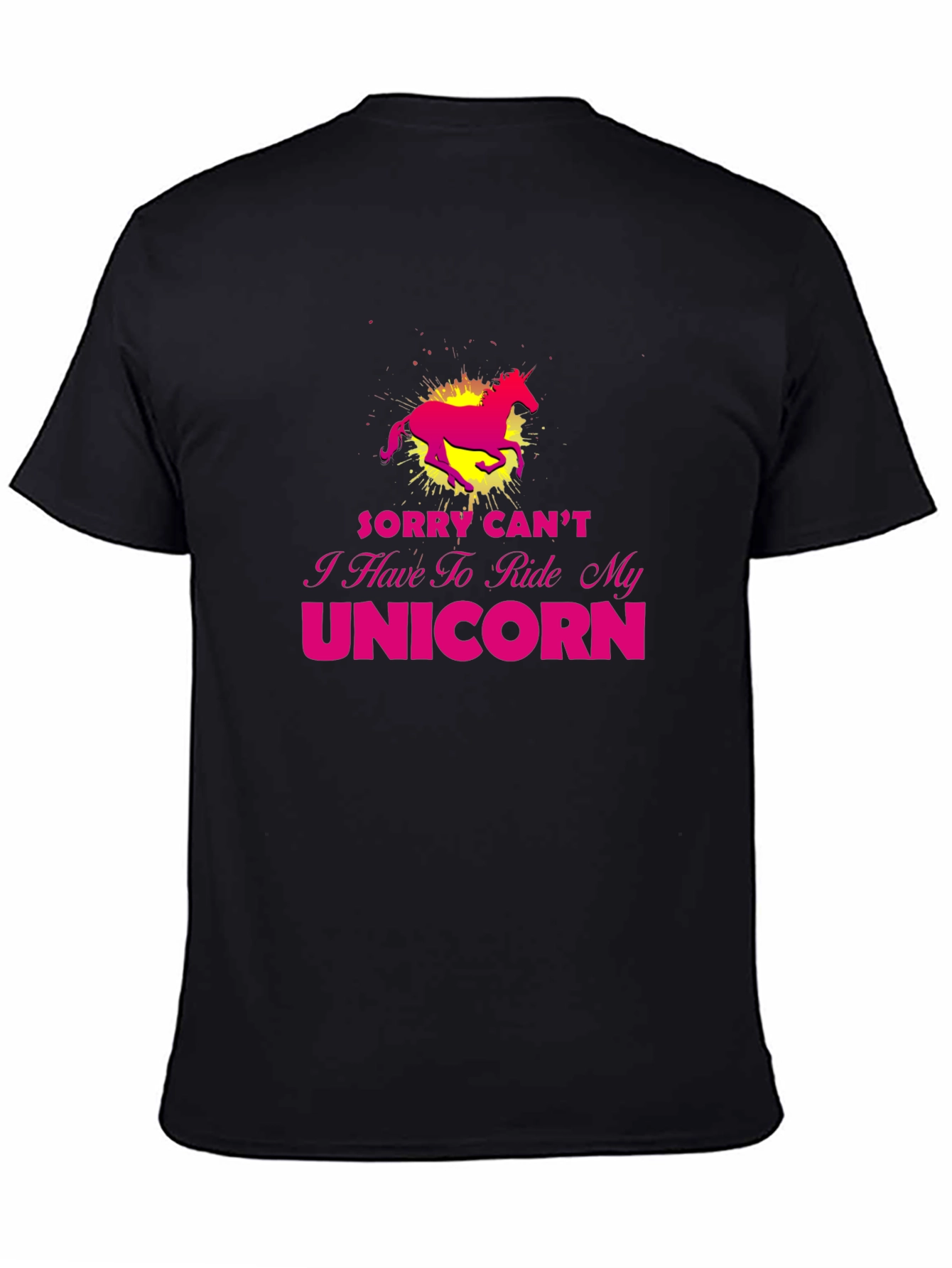 Black Unicorn Ride T-Shirt - Sorry Can't view 4