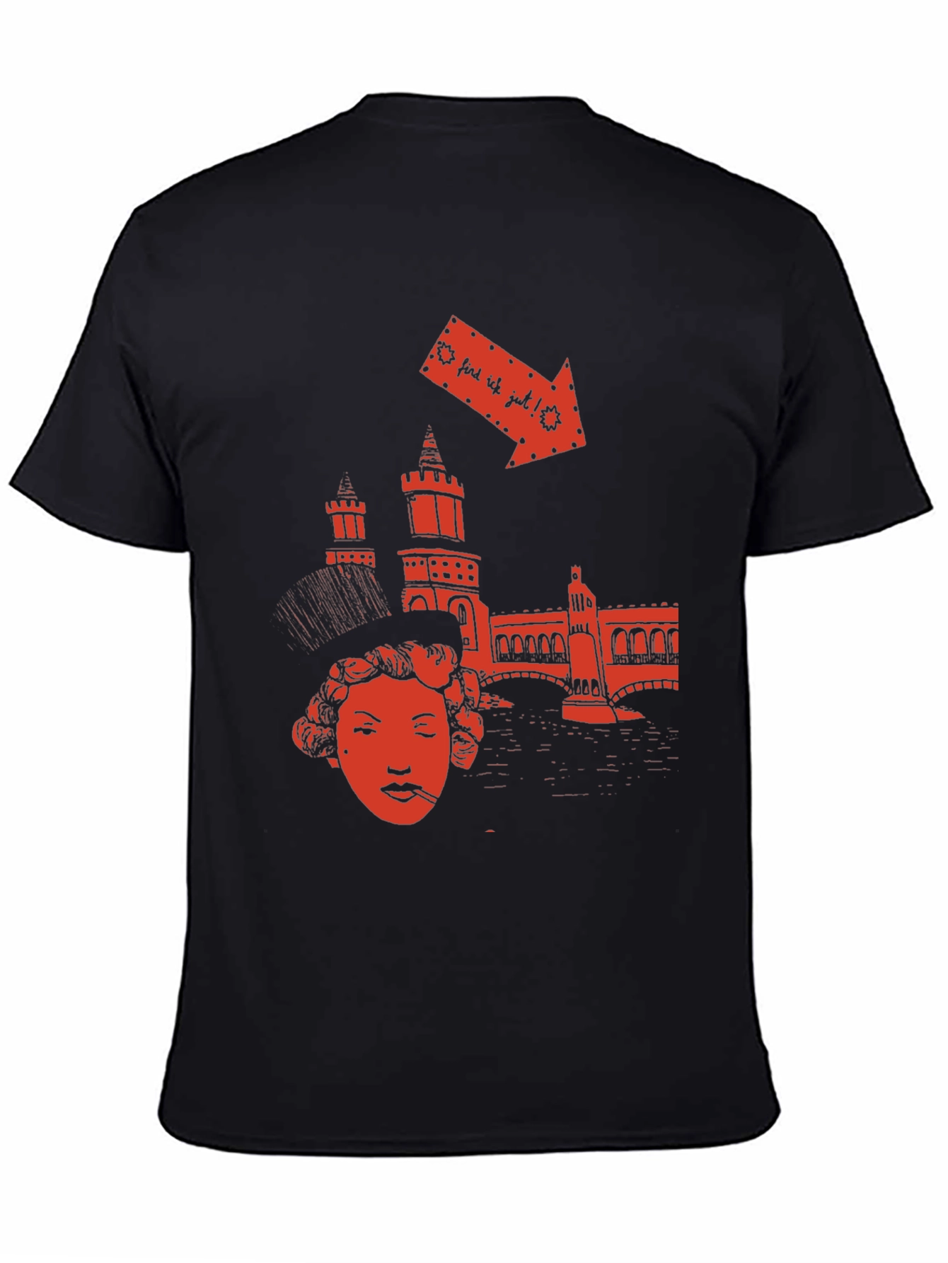 Black Berlin Vibe Graphic Tee - Unique Design view 4
