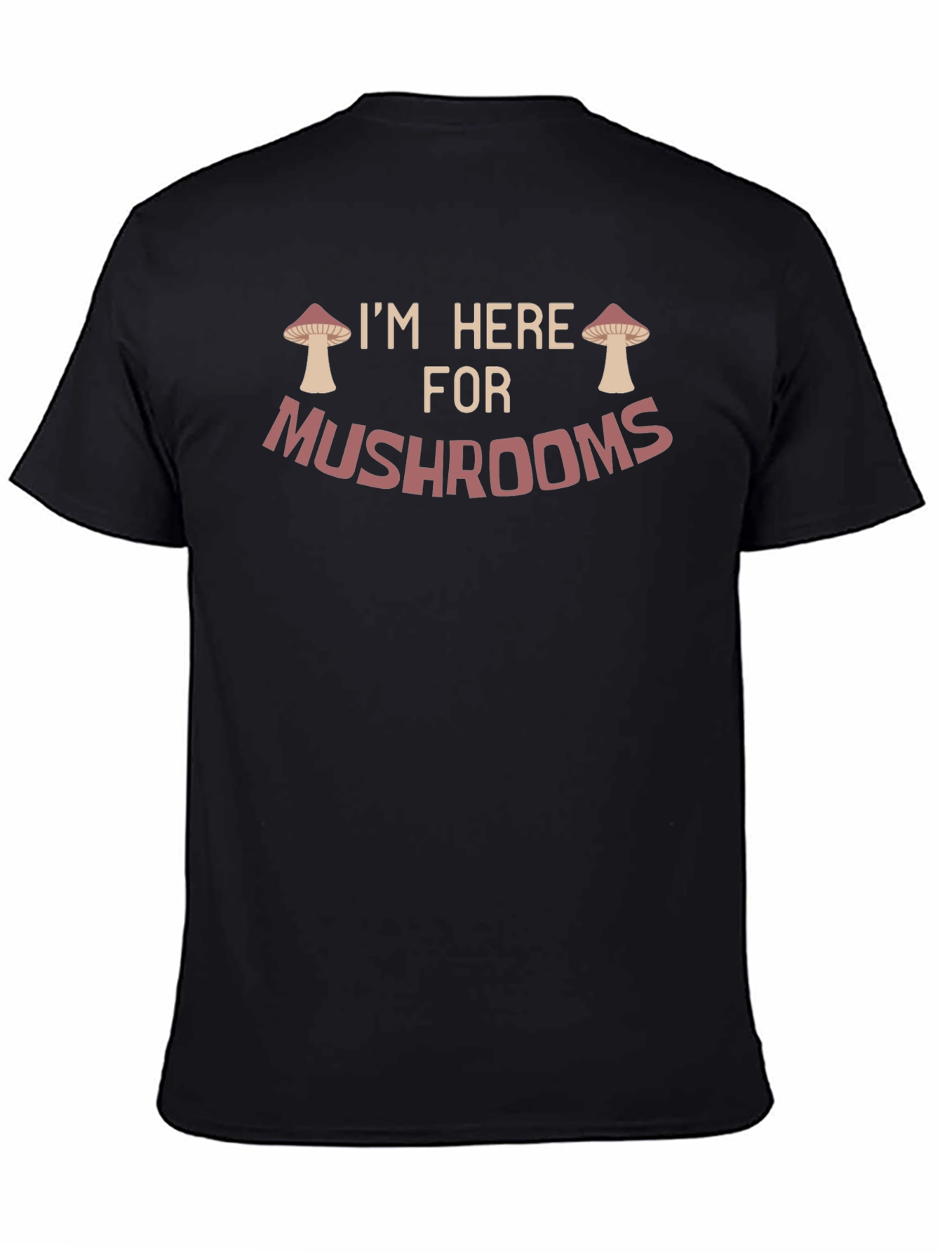 Black Mushroom Lover Graphic T-Shirt - Soft Cotton Blend view 4