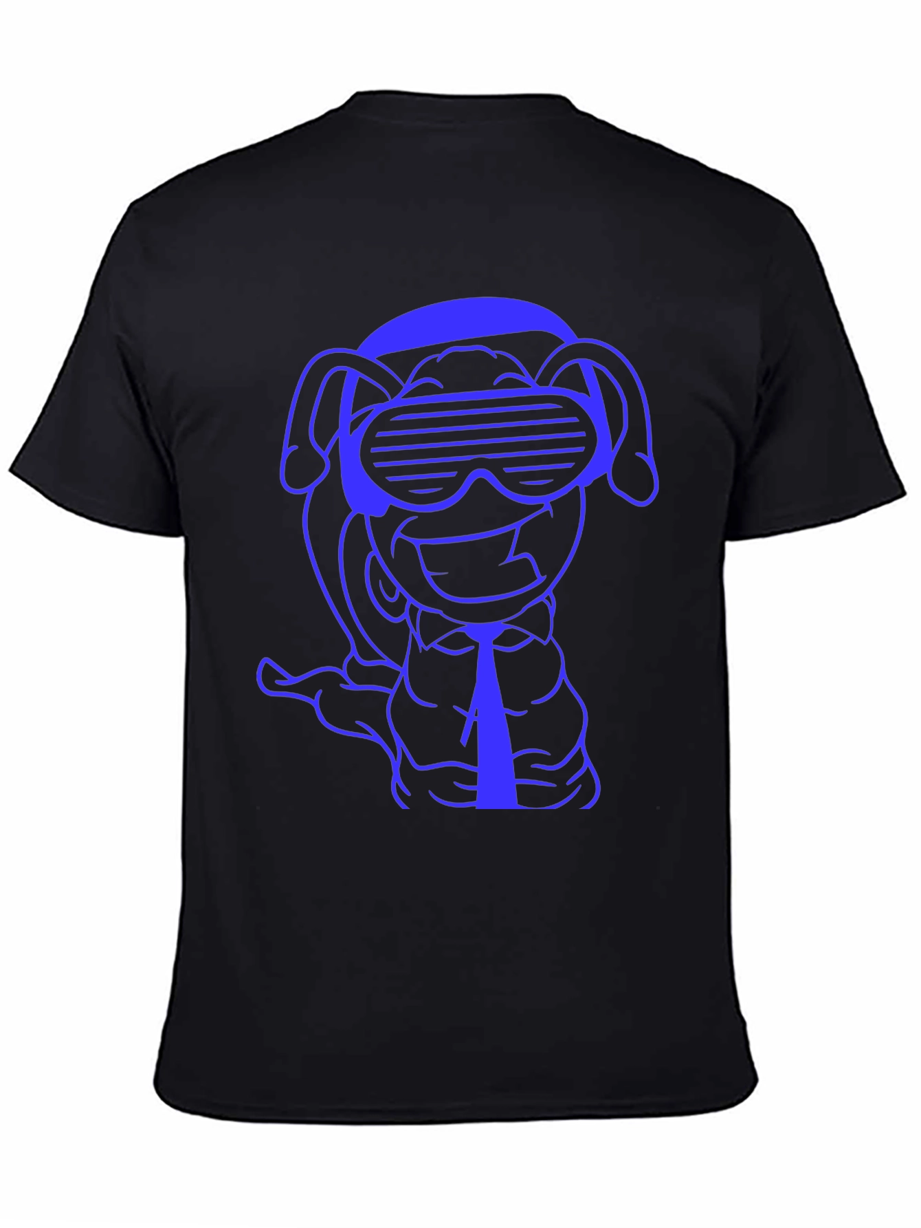 Black Cool Cartoon Dog T-Shirt view 4