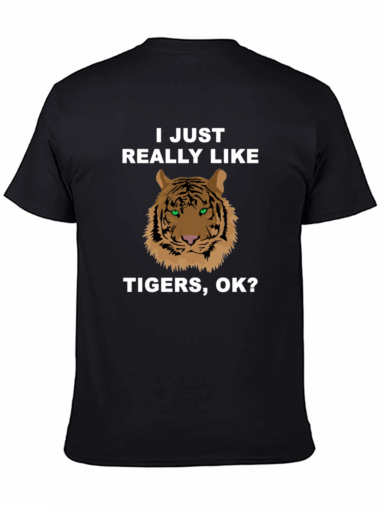 Black Tiger Graphic T-Shirt - I Just Really Like Tigers, OK? view 4