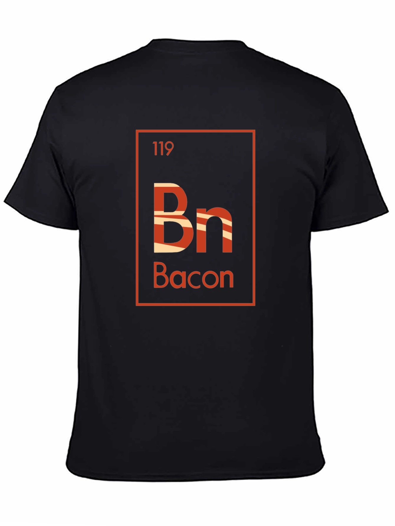 Black Bacon Periodic Table Style Graphic T-Shirt view 4