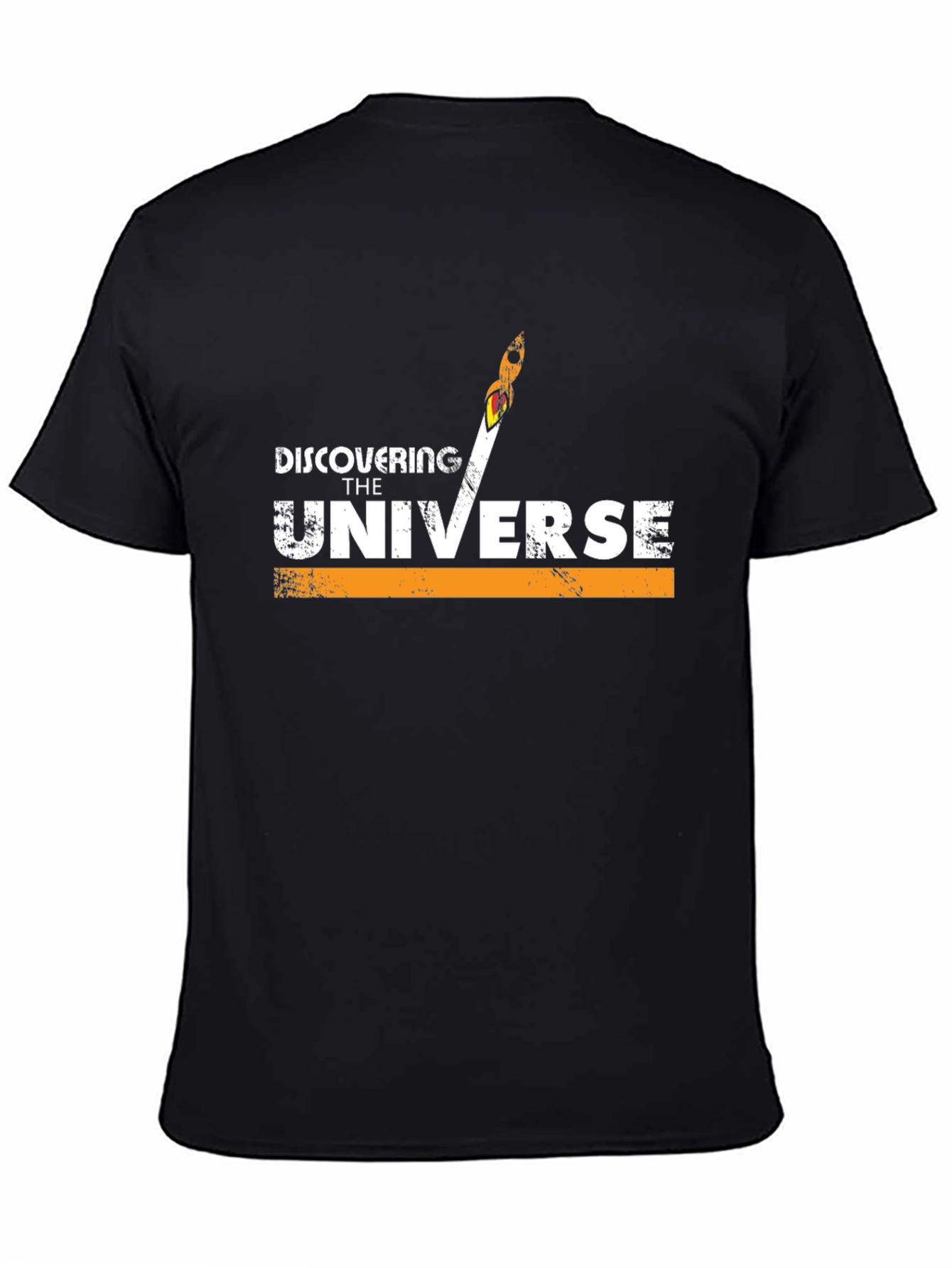 Black Discovering The Universe Black T-Shirt view 4