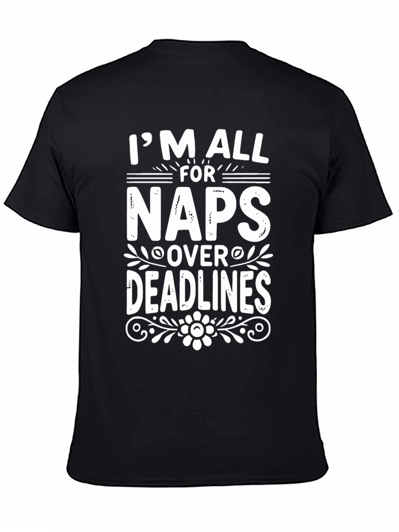Black Funny Naps Over Deadlines Graphic T-Shirt view 4