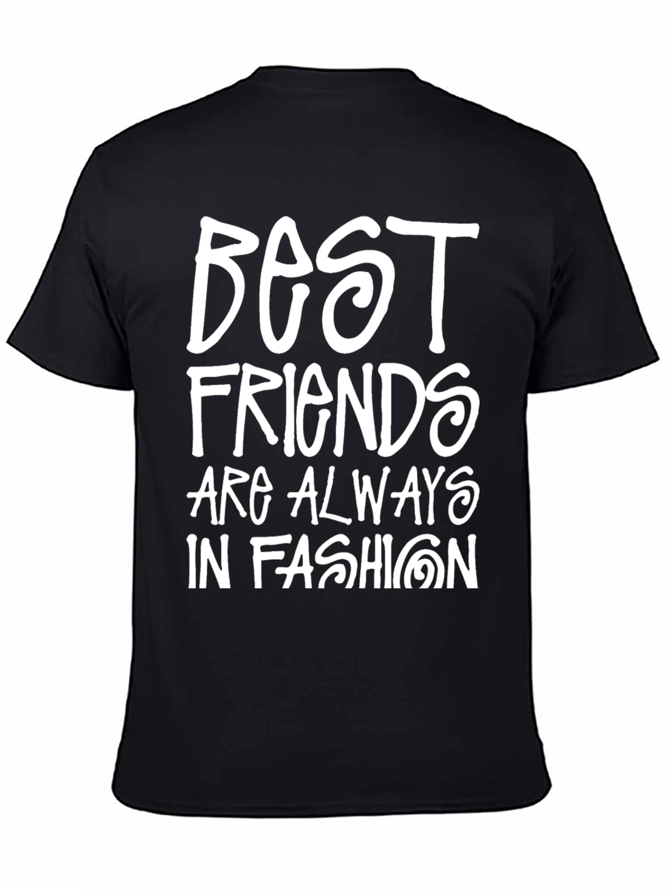 Black Best Friends in Fashion Black Graphic T-Shirt view 4