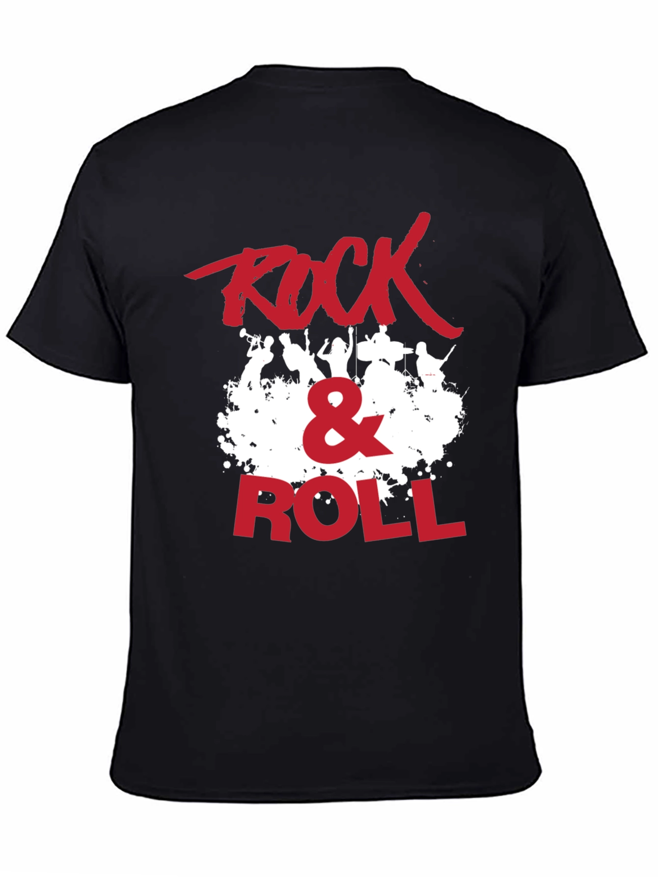Black Rock & Roll Graphic Print Crew Neck T-Shirt view 4