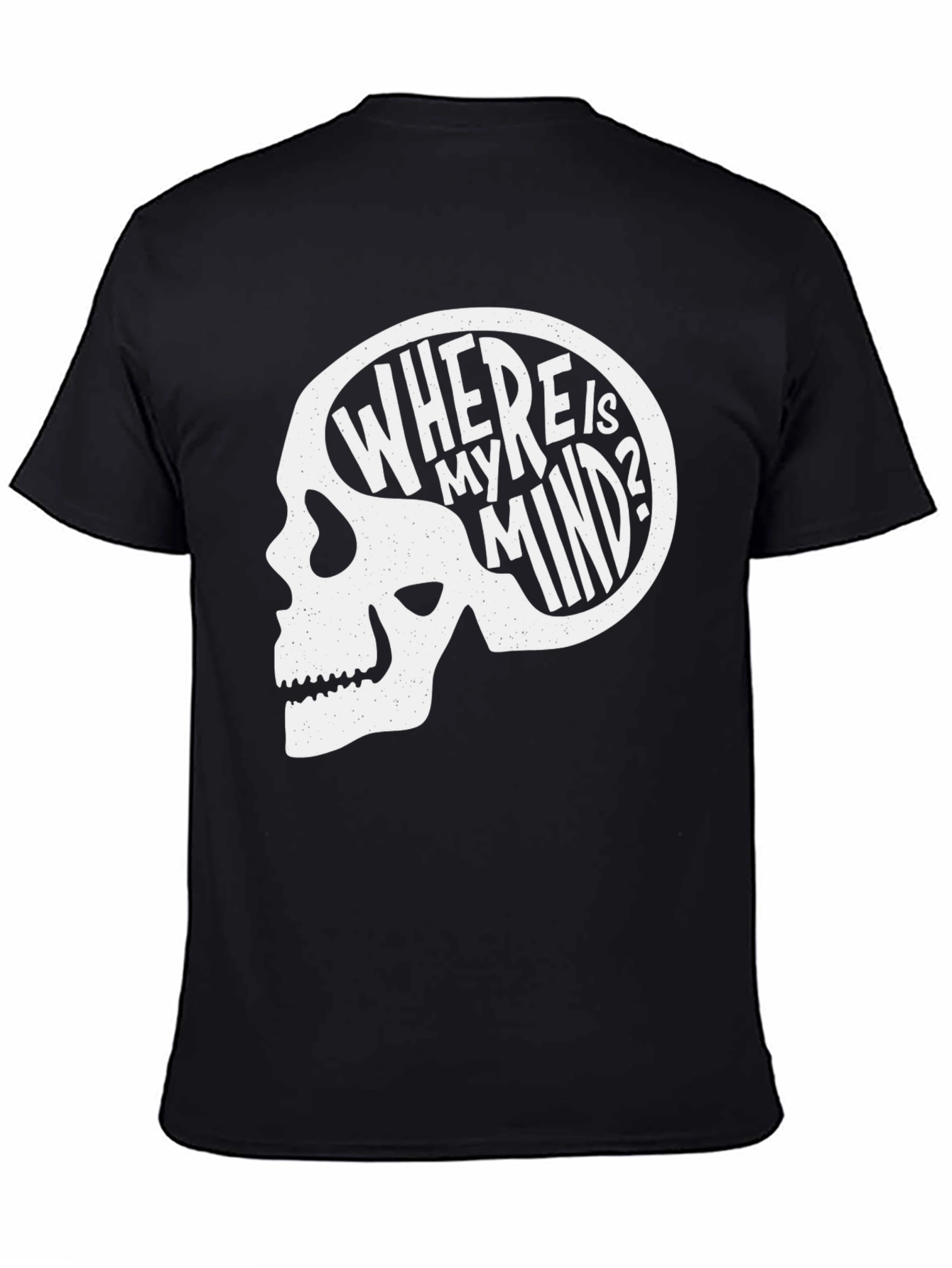 Black Where Is My Mind Skull Graphic Tee - Black view 4