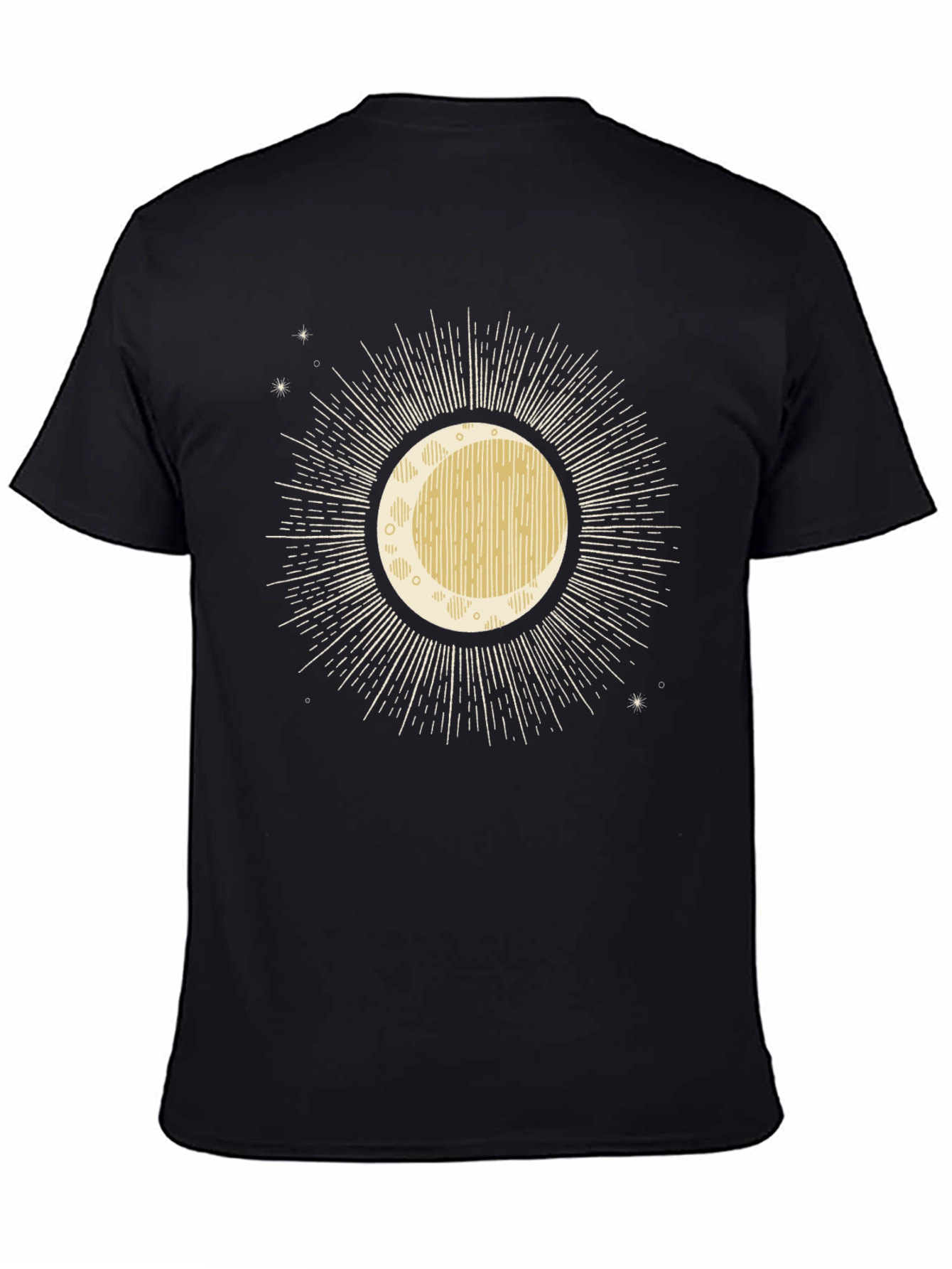 Black Celestial Moon Graphic Tee - Black view 4