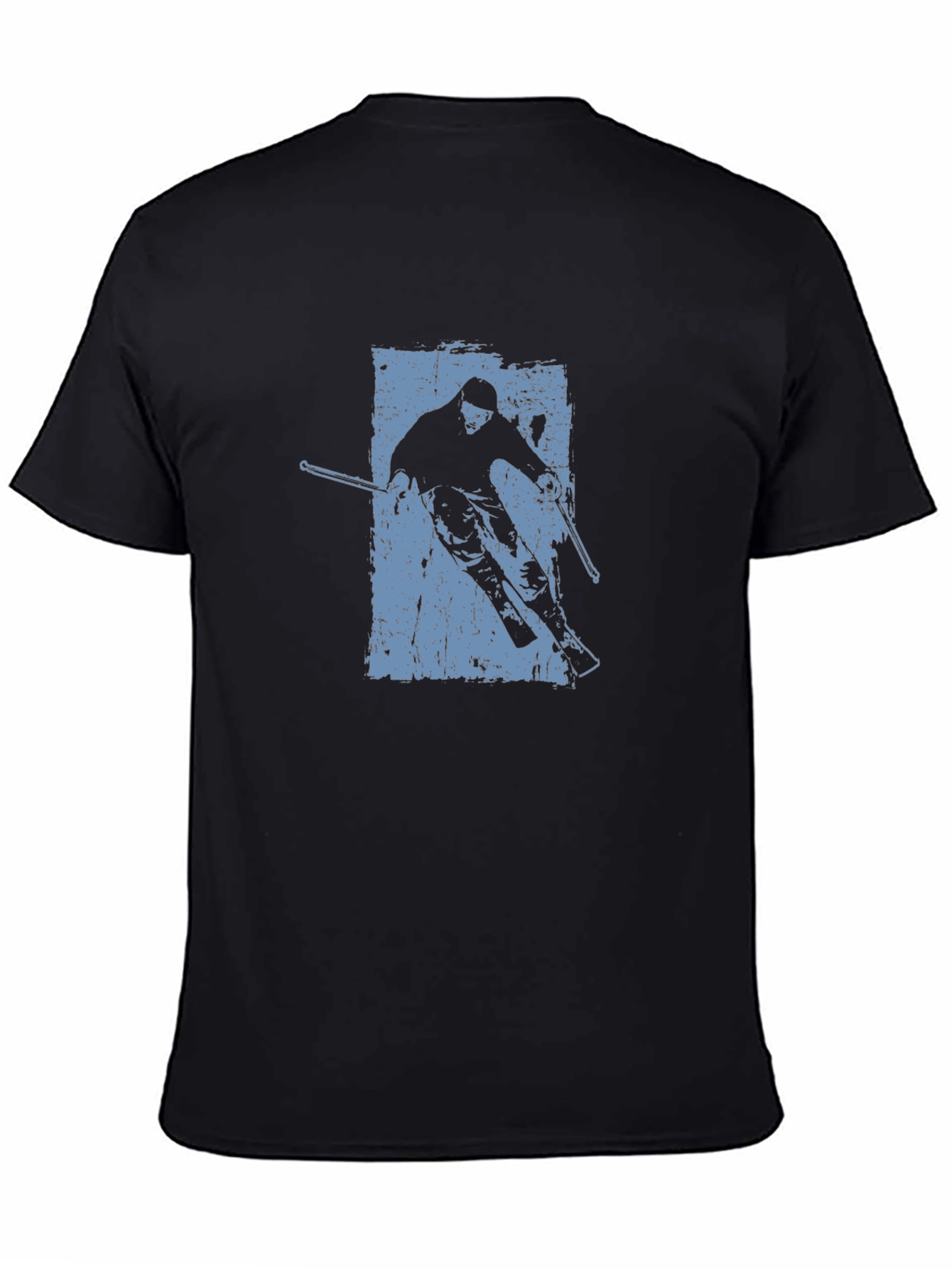 Black Skiing Silhouette Graphic Tee view 4
