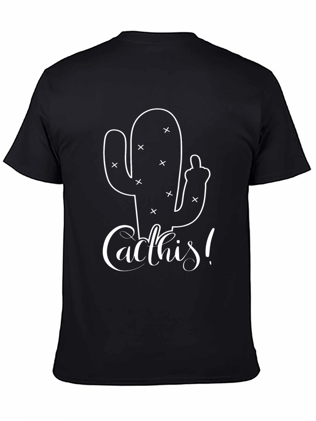Black Cacthis Middle Finger Graphic Tee - Unisex Funny Cactus Shirt view 4