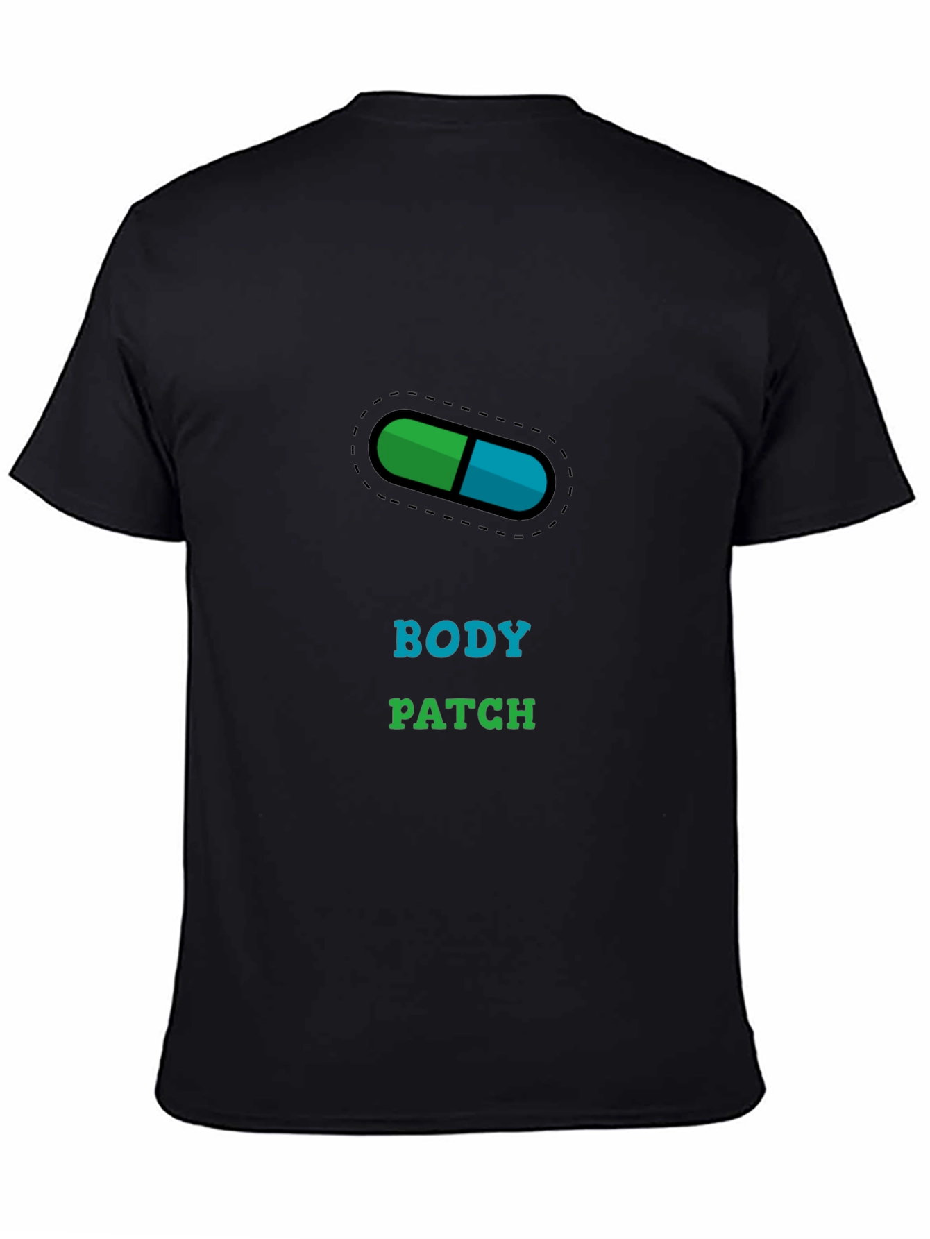 Black Body Patch T-Shirt - Medical Design view 4