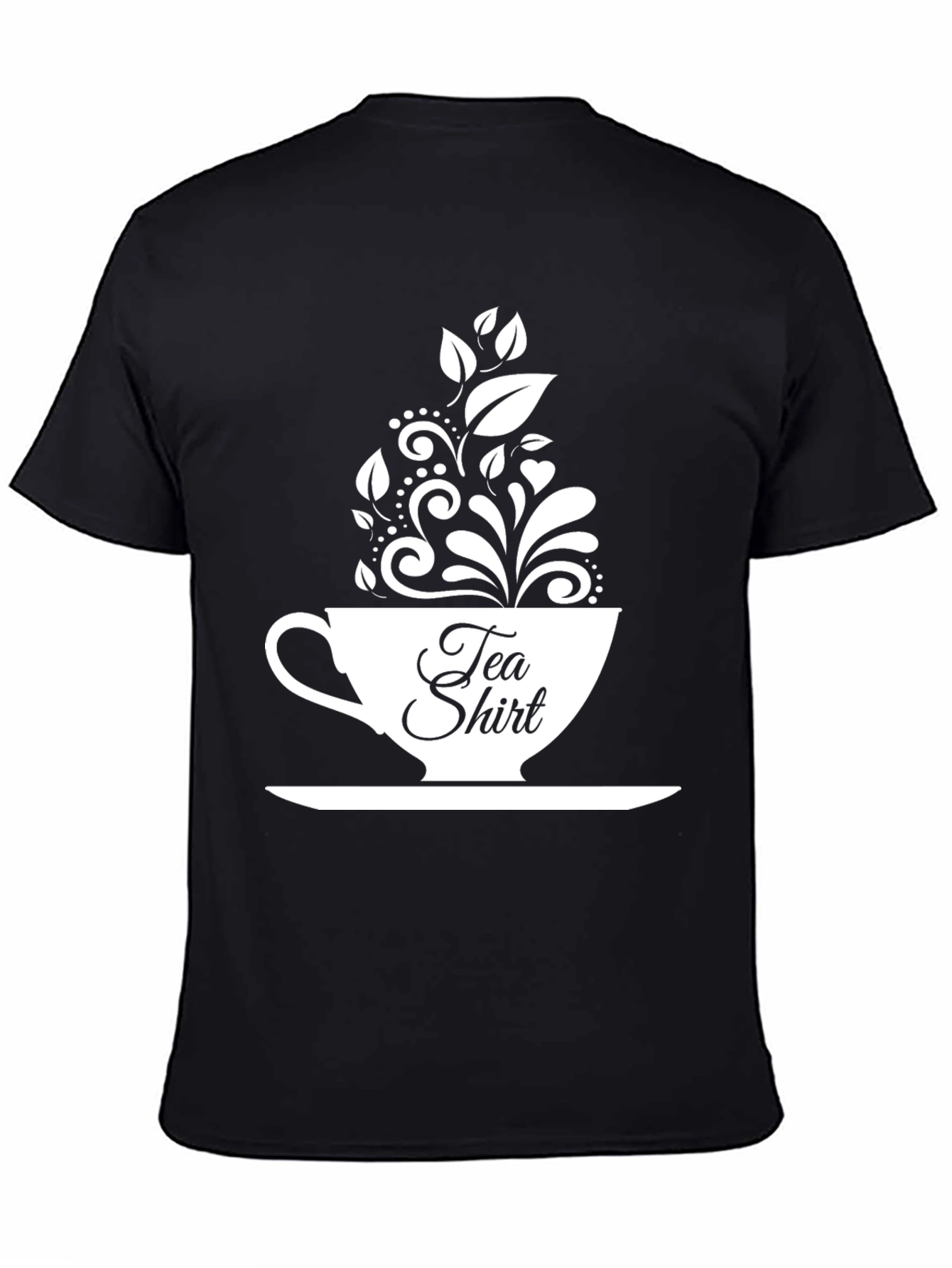 Black Tea Shirt Graphic Tee - Black Cotton Blend view 4