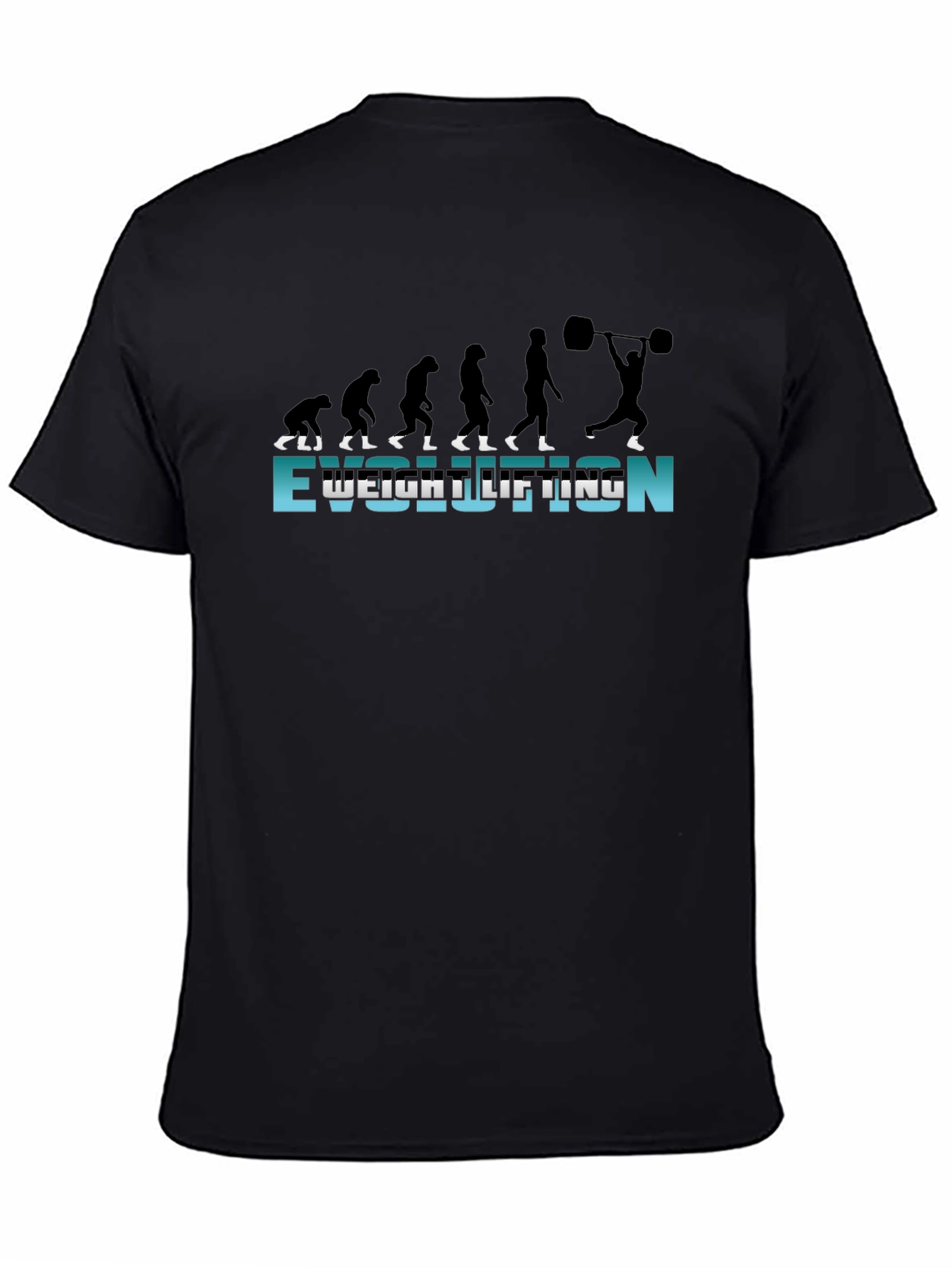 Black Weightlifting Evolution Graphic T-Shirt - Black view 4