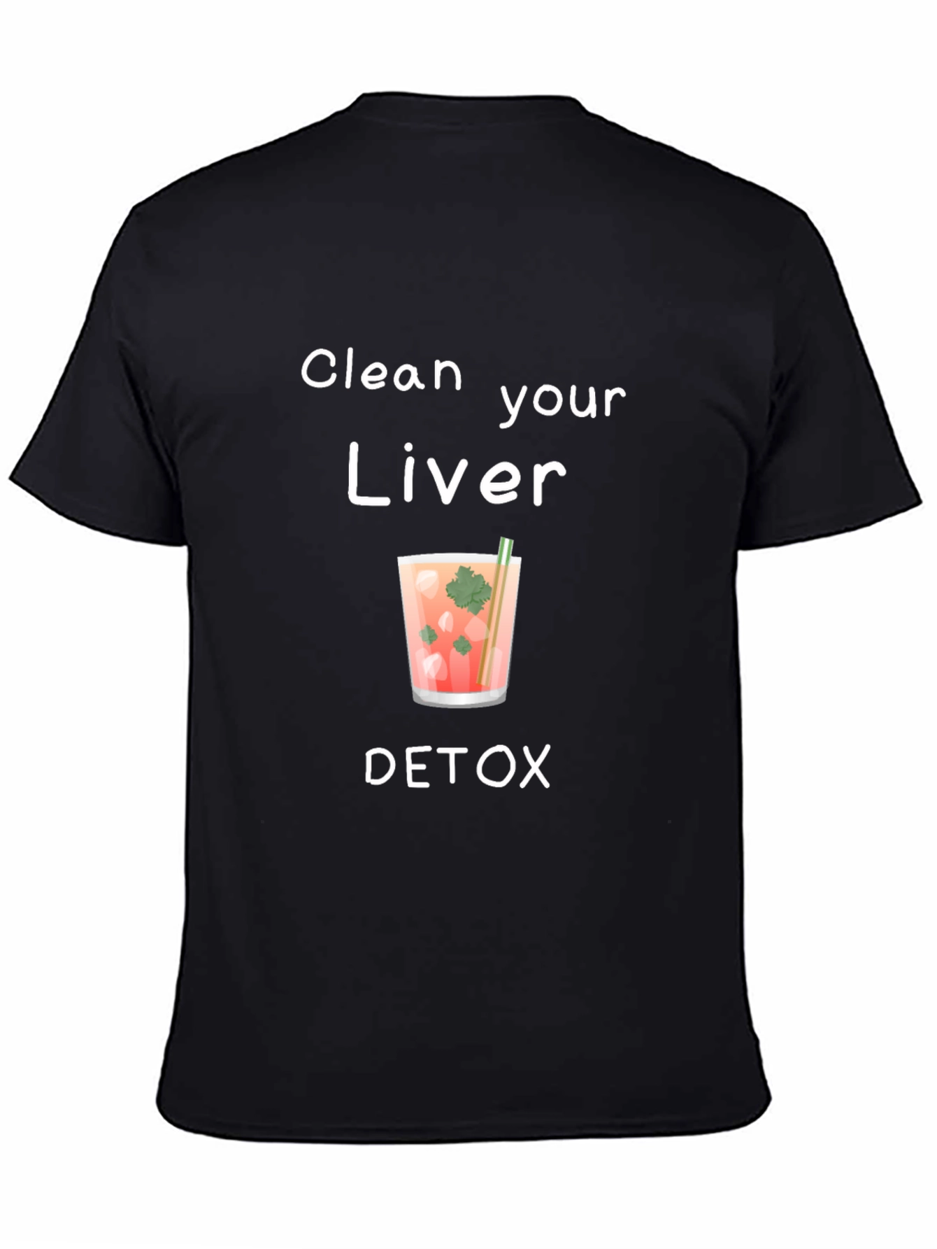 Black Clean Your Liver Detox T-Shirt - Healthy Living Tee view 4