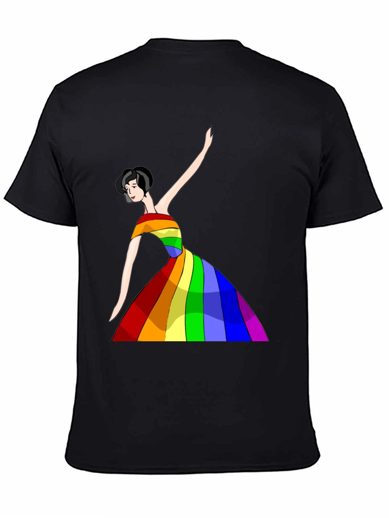 Black Rainbow Dress Woman Graphic Tee - Unisex view 4