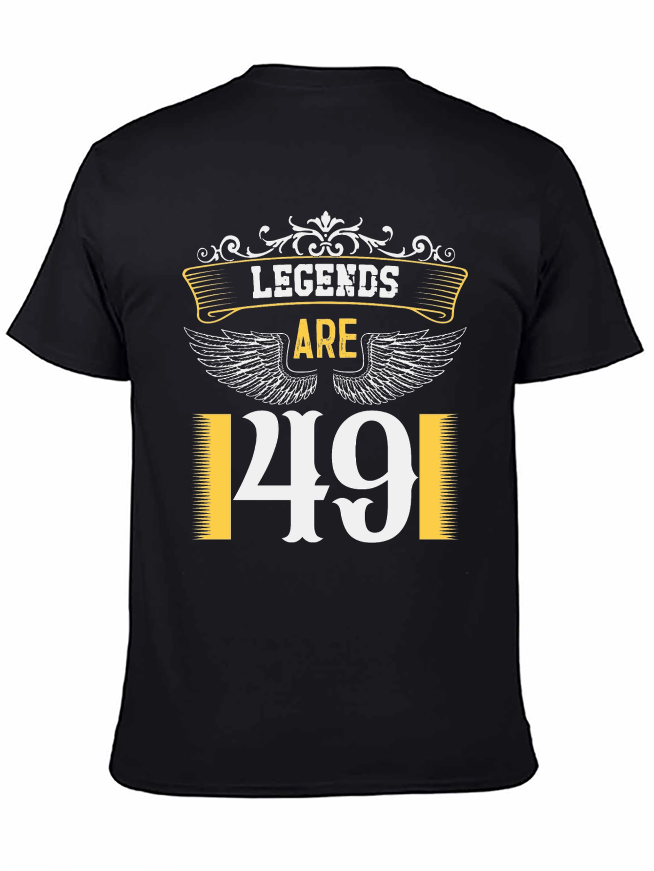 Black Legends Are 49 T-Shirt, Black Cotton Tee view 4