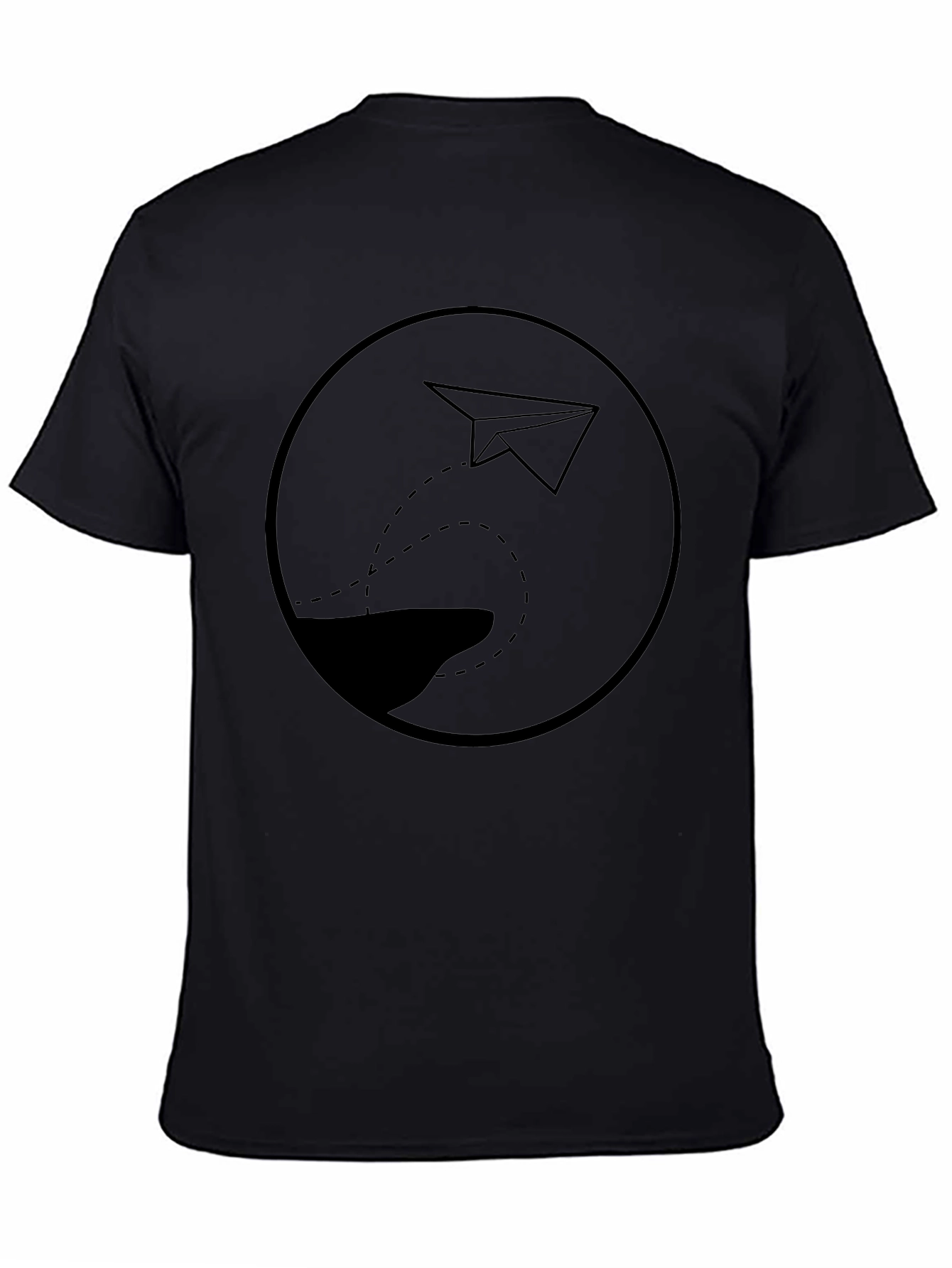 Black Paper Plane Graphic Tee - Men's Black T-Shirt view 4