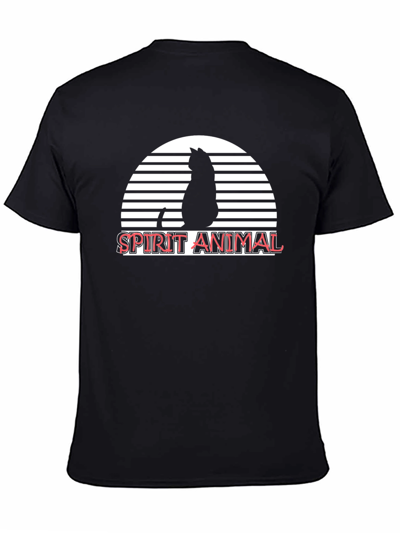 Black Spirit Animal Black Cat Sunset Graphic Tee view 4