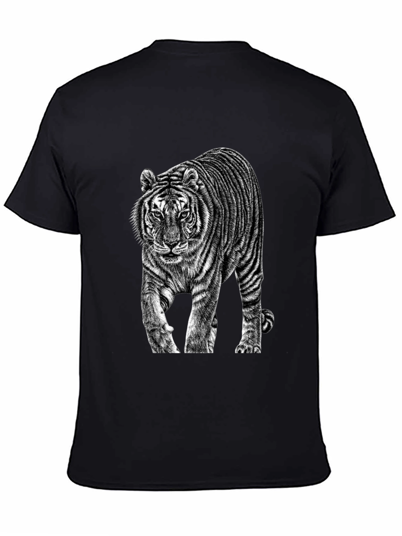 Black Tiger Graphic Black T-Shirt view 4