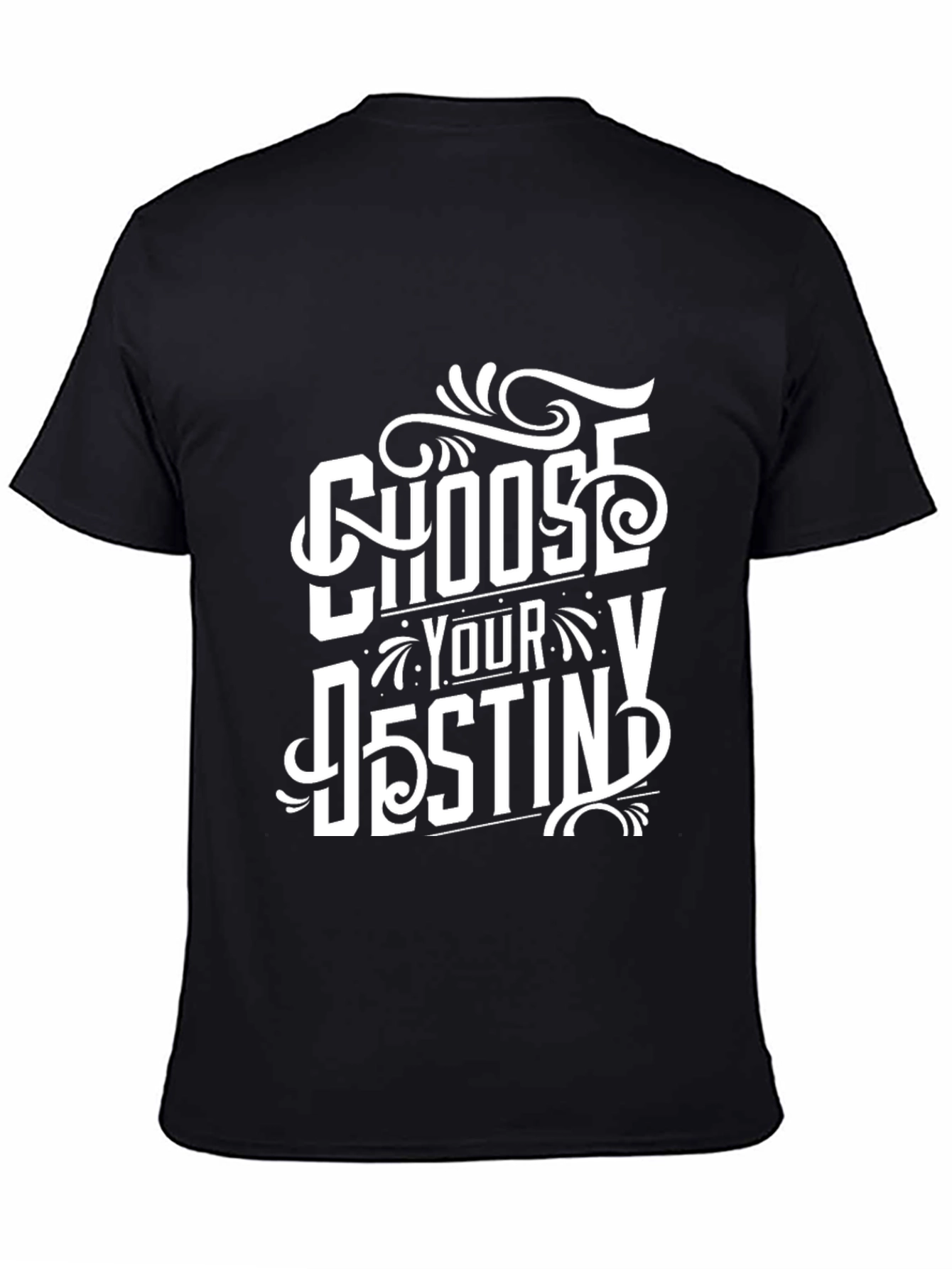 Black Choose Your Destiny Graphic Tee - Black Cotton T-Shirt view 4