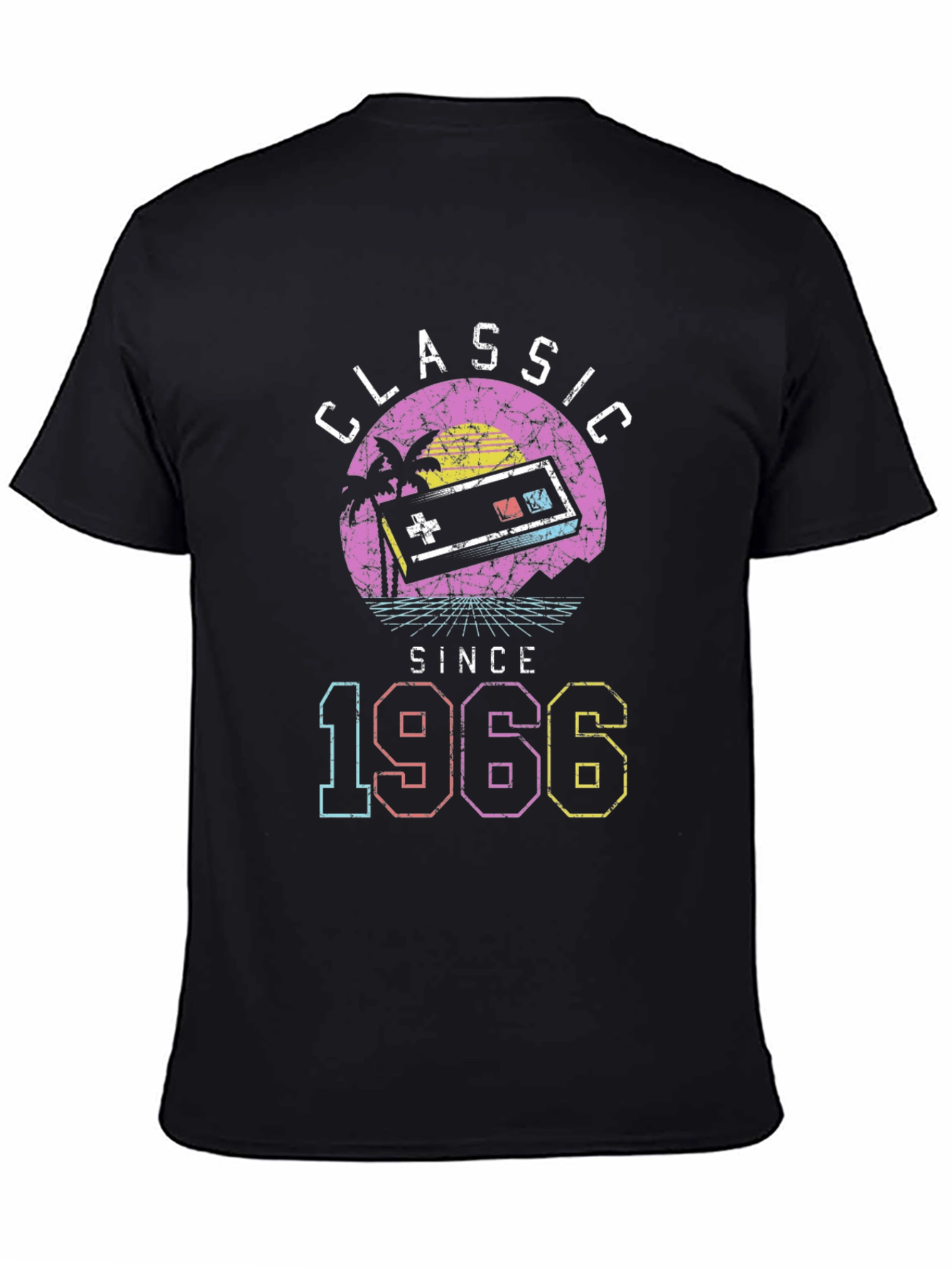 Black Classic Since 1966 Gamer T-Shirt Retro view 4