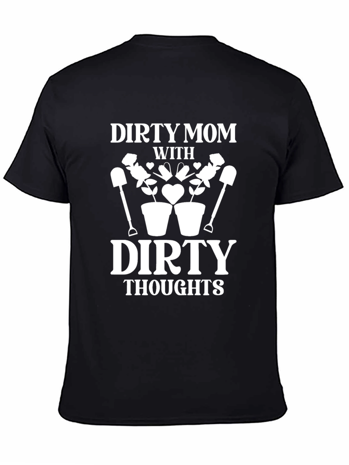 Black Dirty Mom Thoughts Graphic Novelty T-Shirt view 4