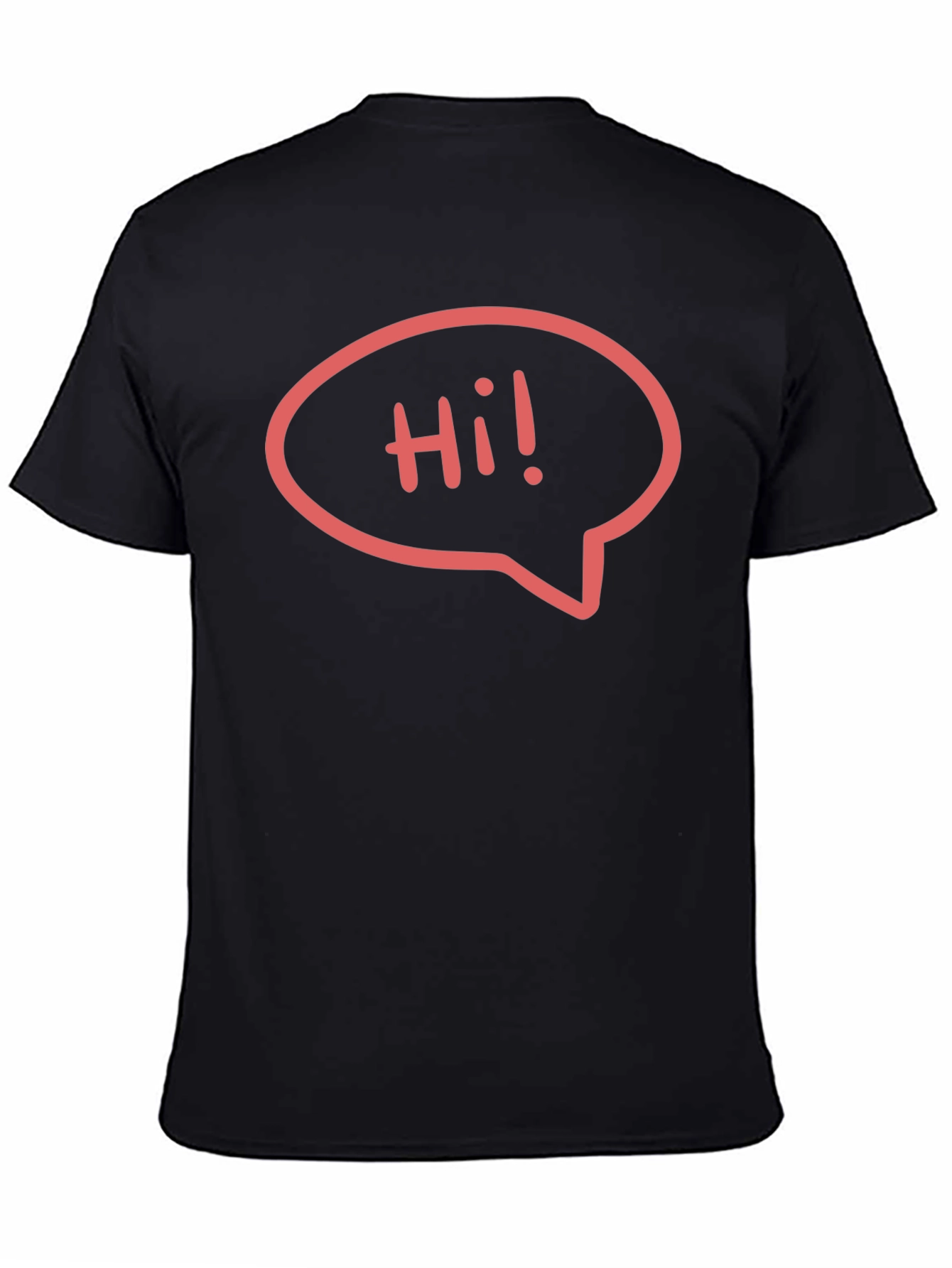 Black Hi! Graphic Black T-Shirt - Casual Style view 4