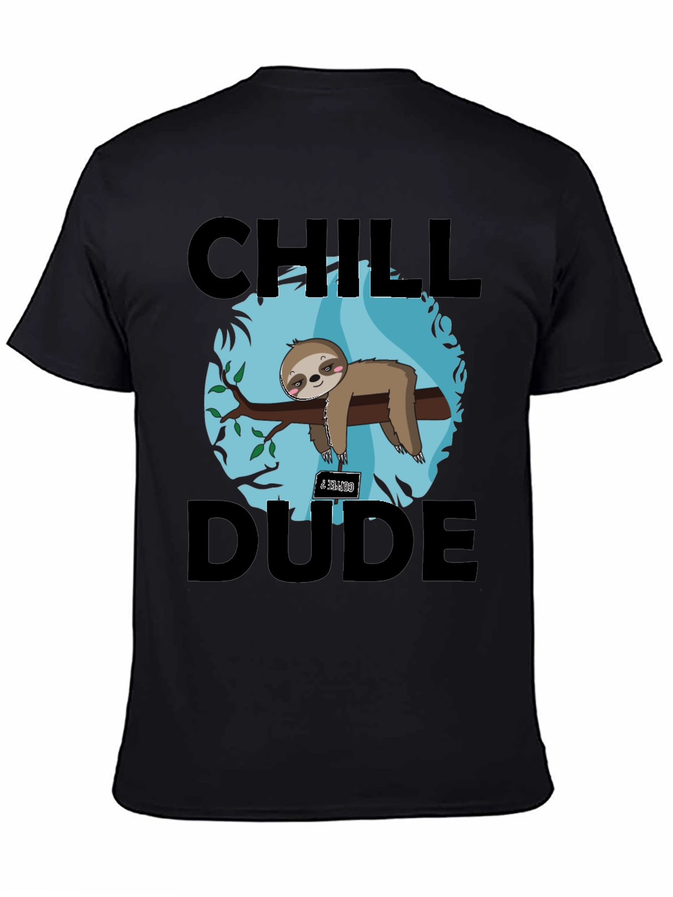 Black Chill Dude Sloth Graphic Tee view 4