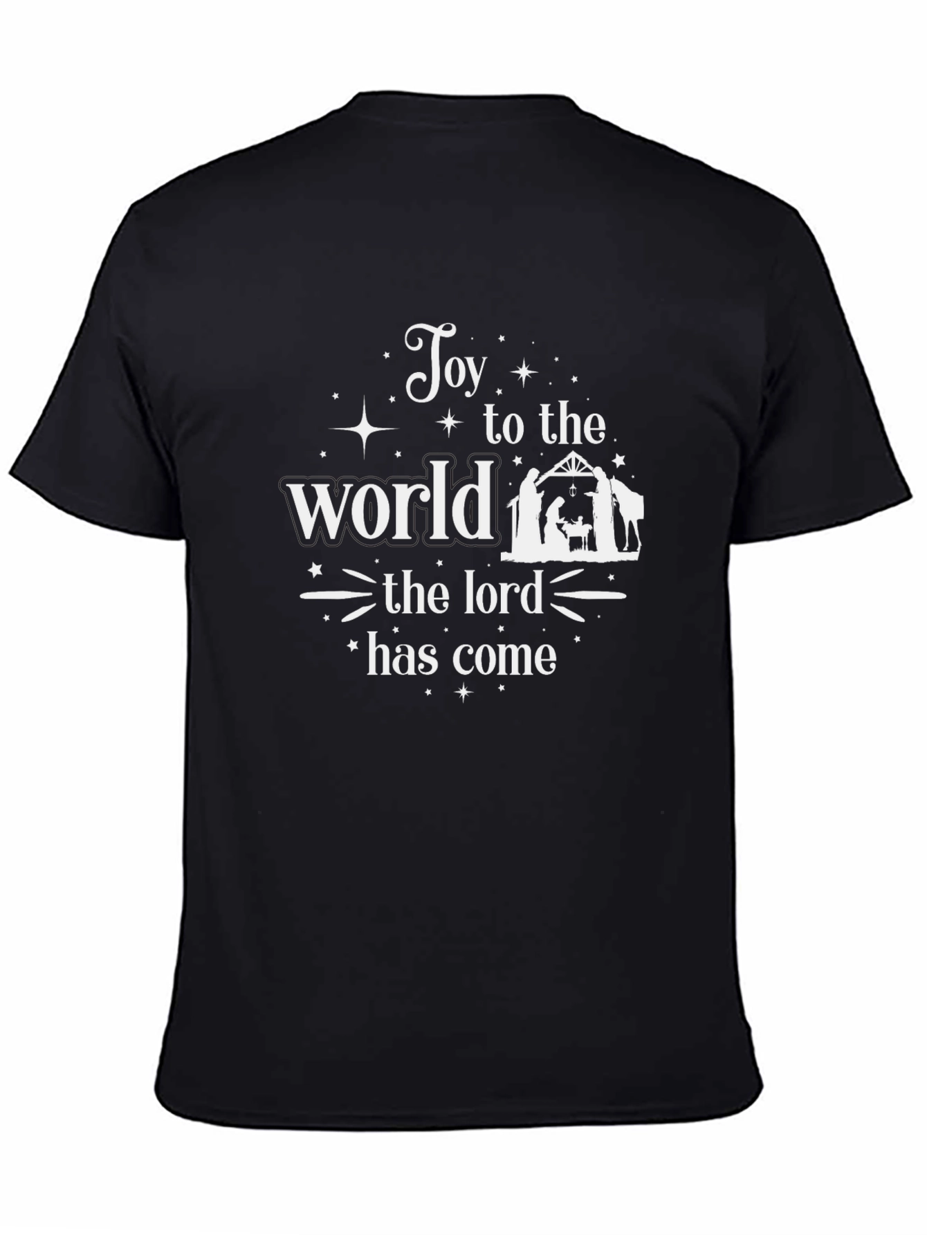 Black Joy to the World Holiday T-Shirt view 4