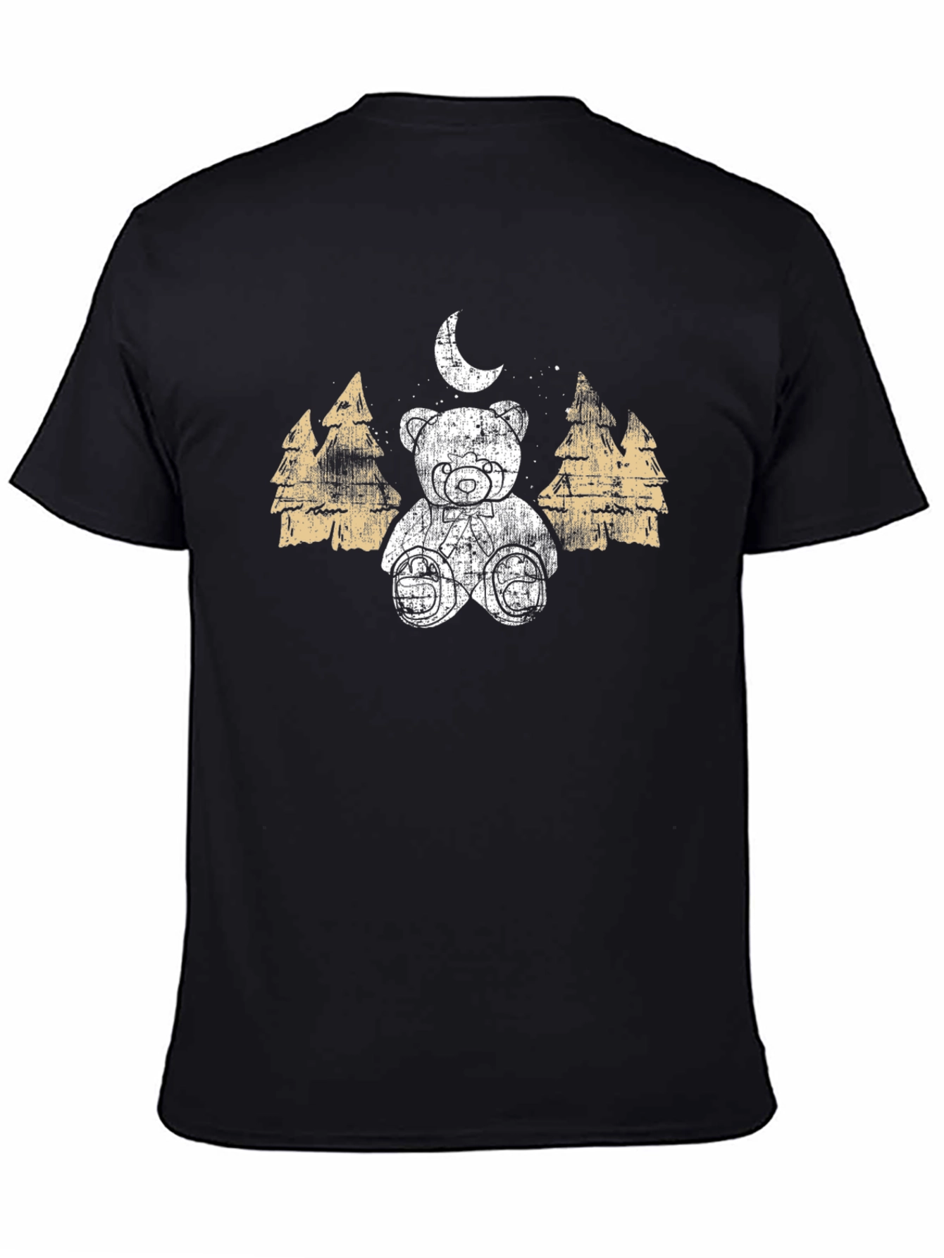 Black Teddy Bear Moon Graphic T-Shirt view 4