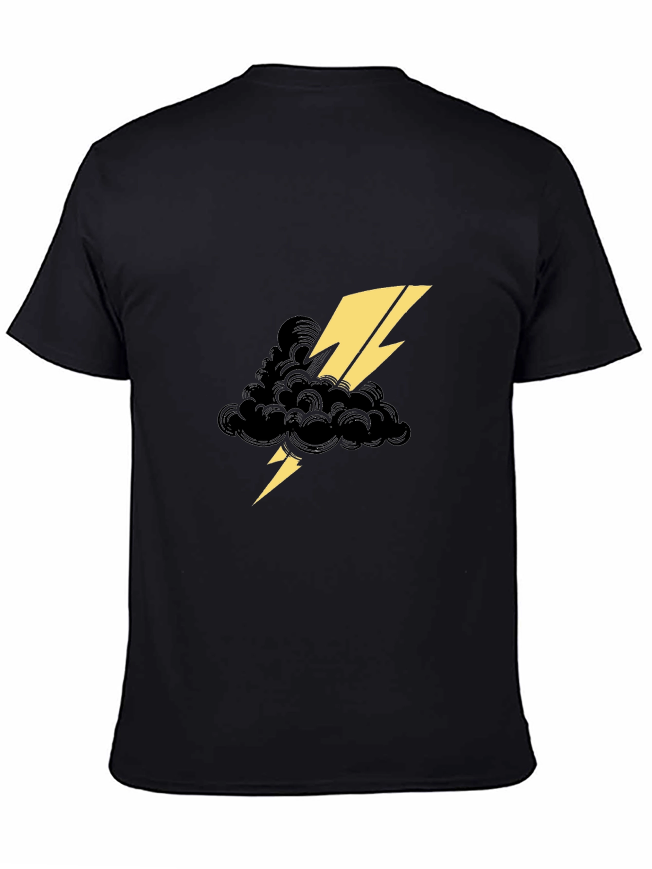 Black Black Tee with Lightning Cloud Graphic view 4