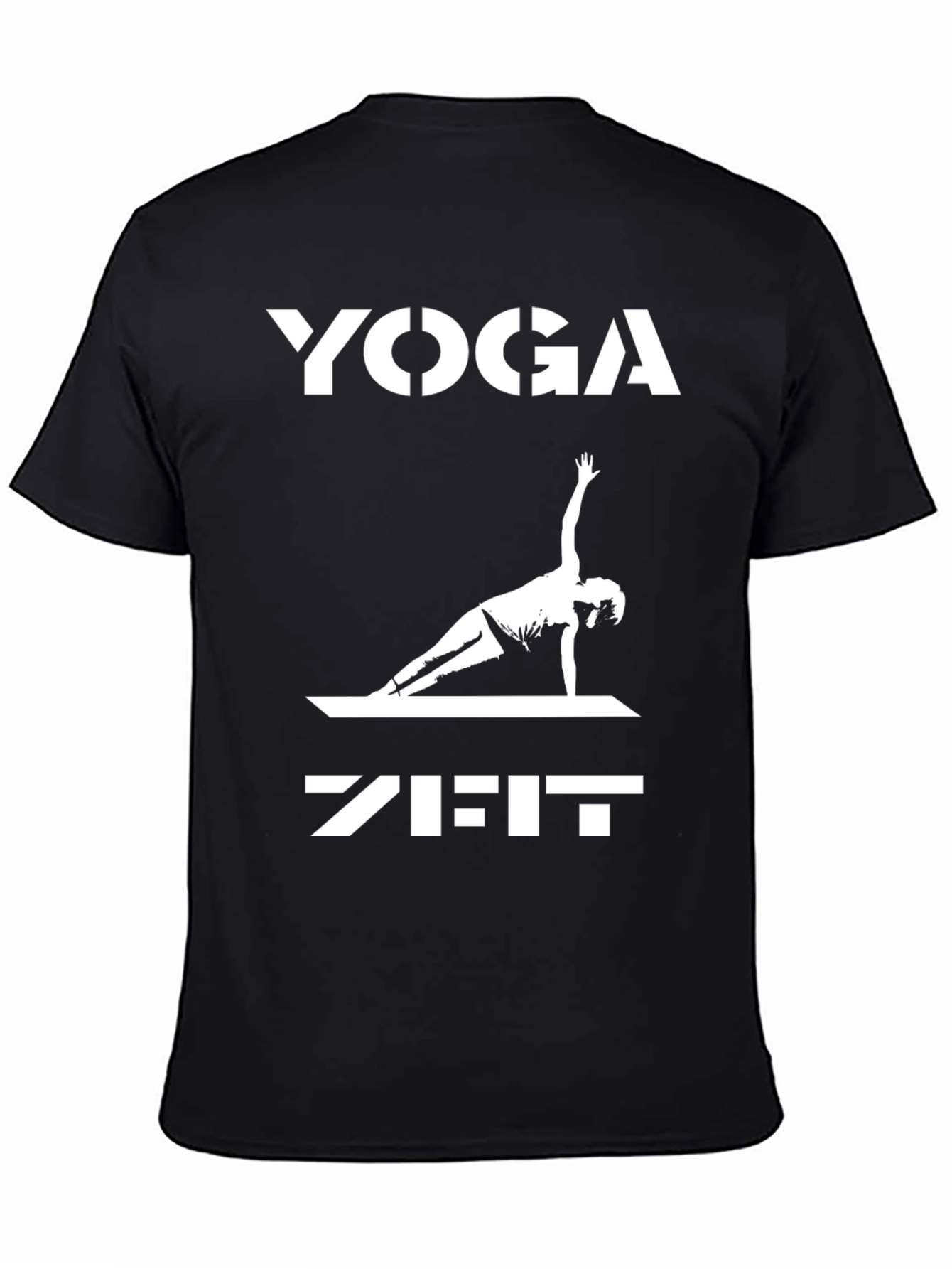 Black Yoga Zeit Graphic Tee - Black Cotton Blend view 4