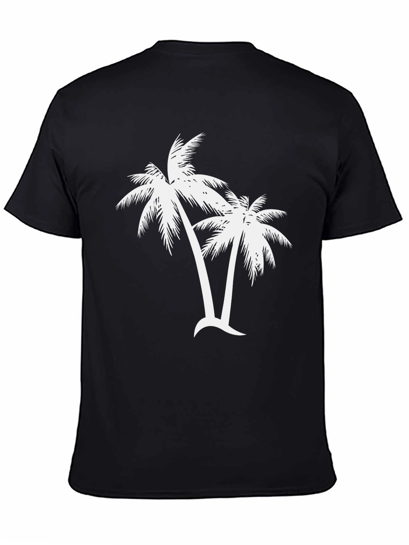 Black Palm Tree Graphic Tee - Black Cotton T-Shirt view 4