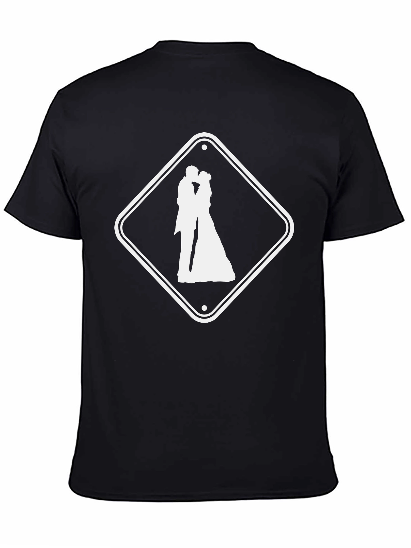 Black Wedding Ahead T-Shirt - Black Crew Neck Tee view 4