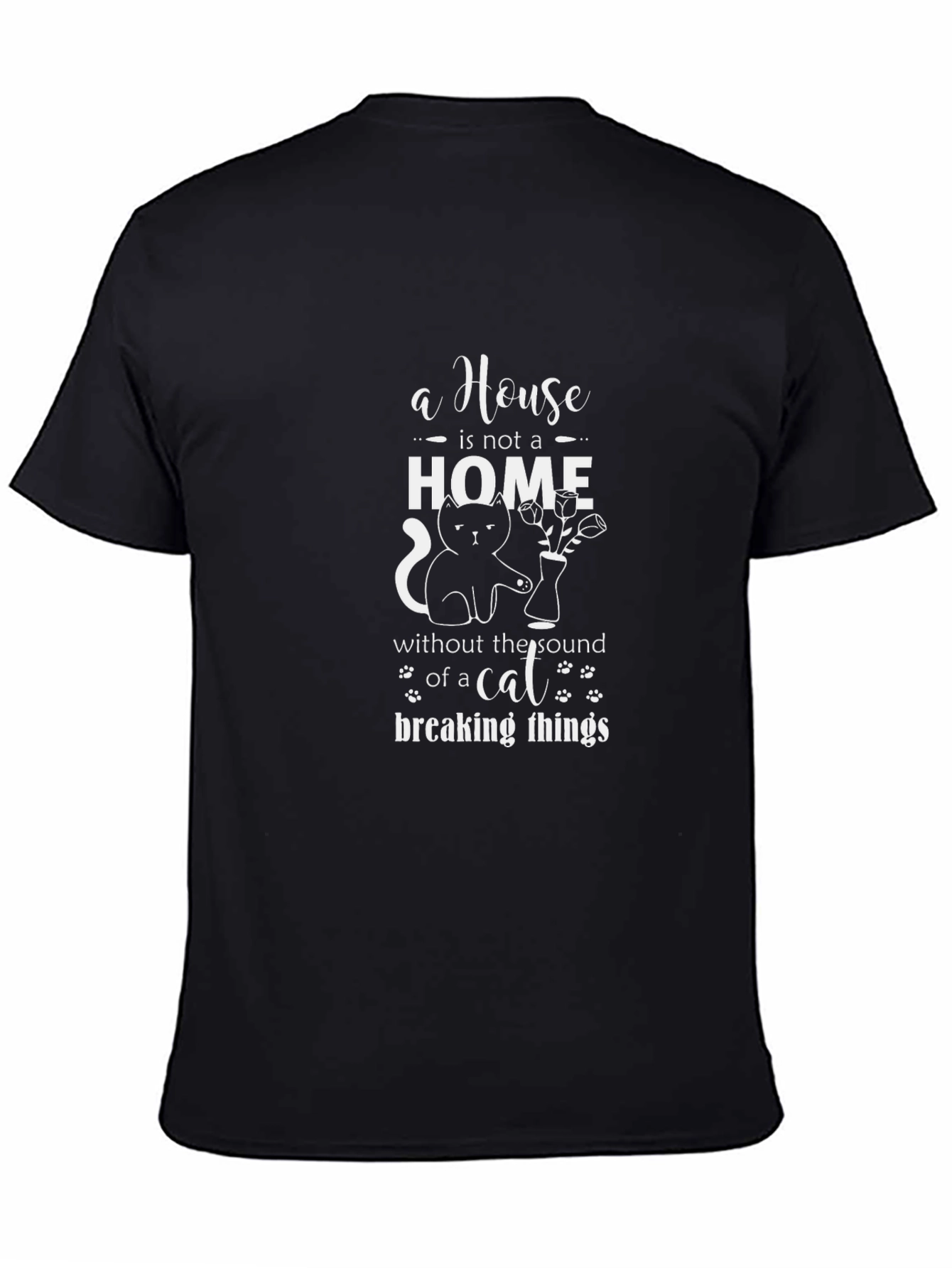 Black Cat Lover T-Shirt - Home Breaking Things Tee view 4