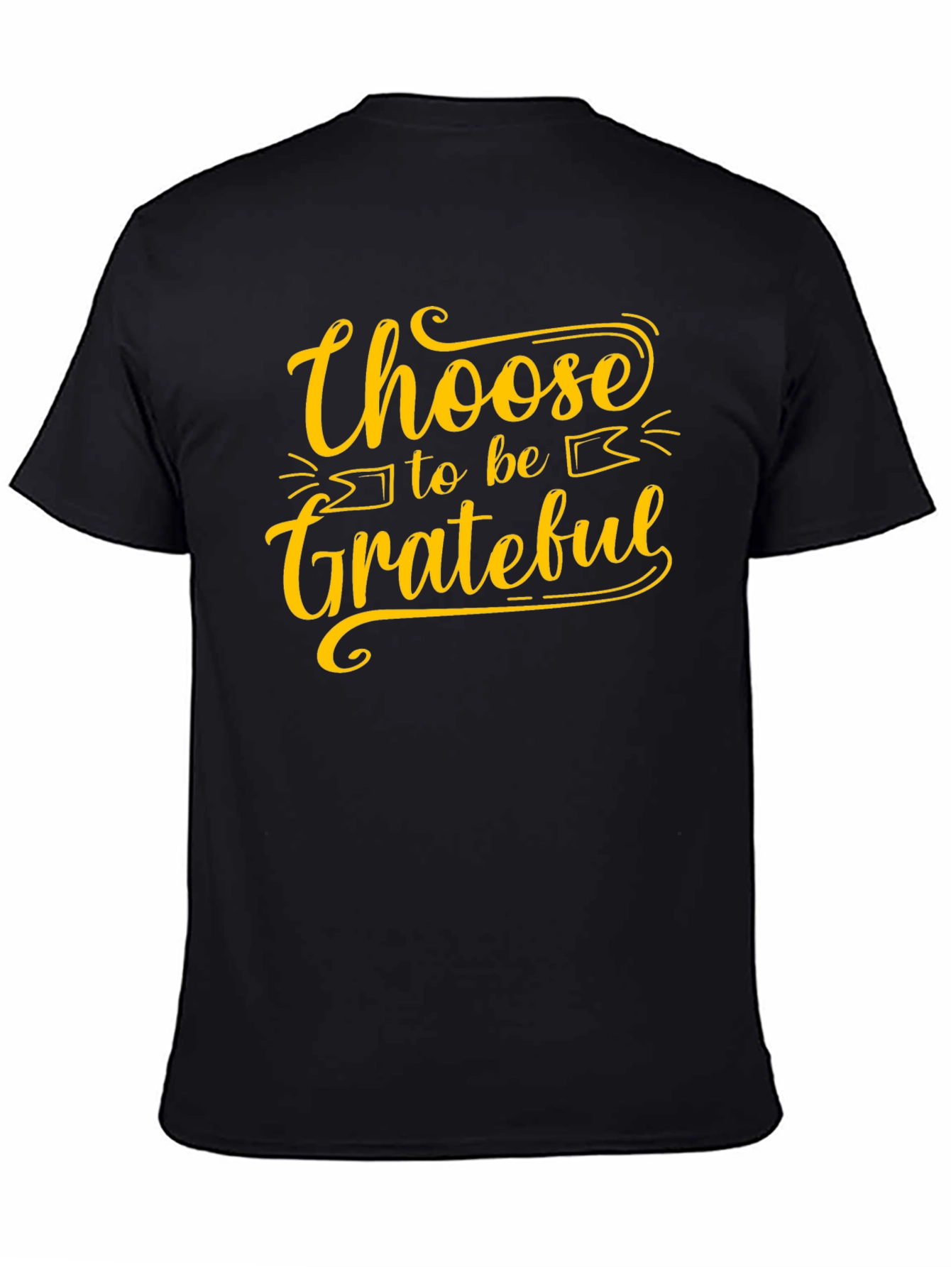 Black Choose to be Grateful Black T-Shirt view 4