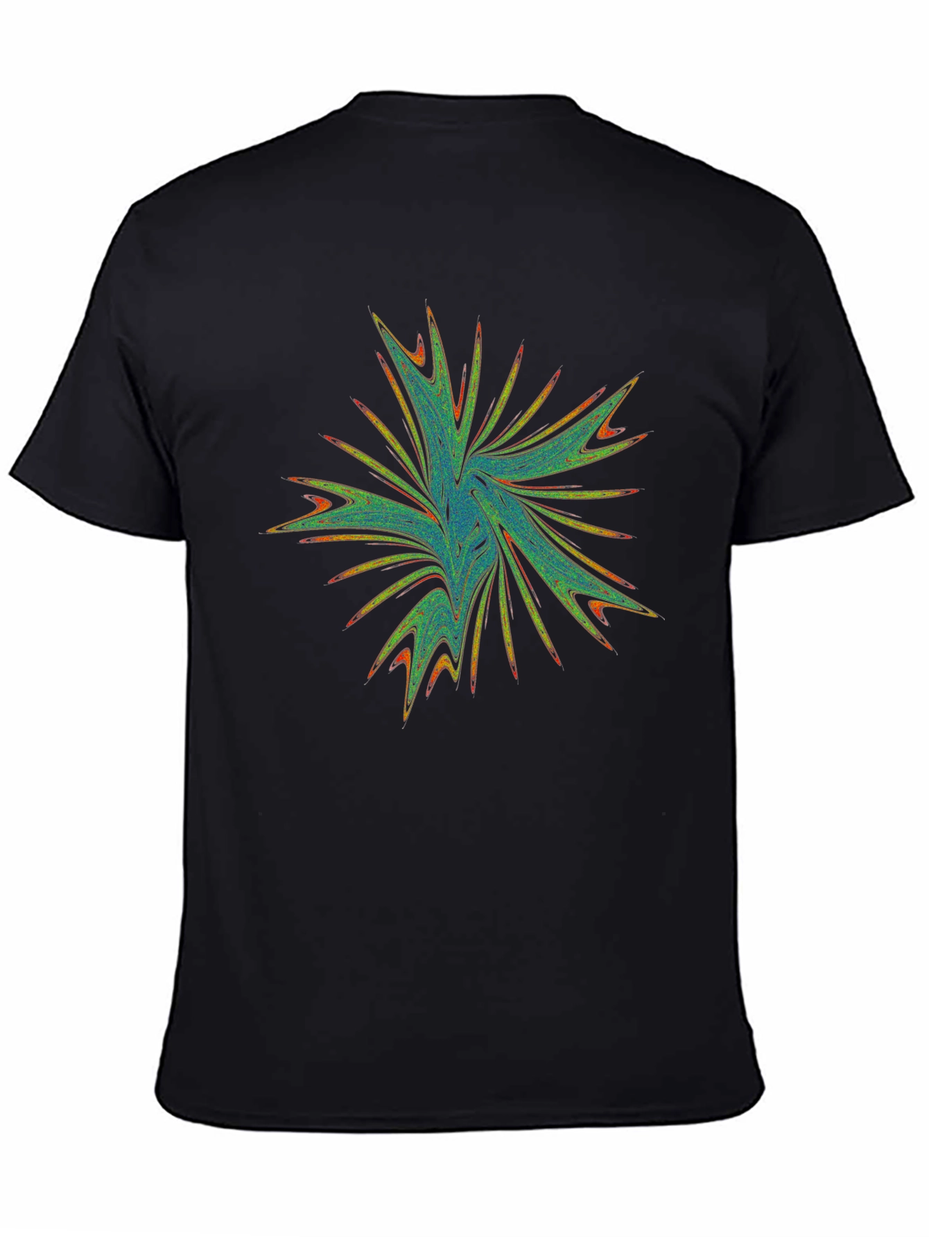 Black Abstract Graphic Print Black T-Shirt view 4
