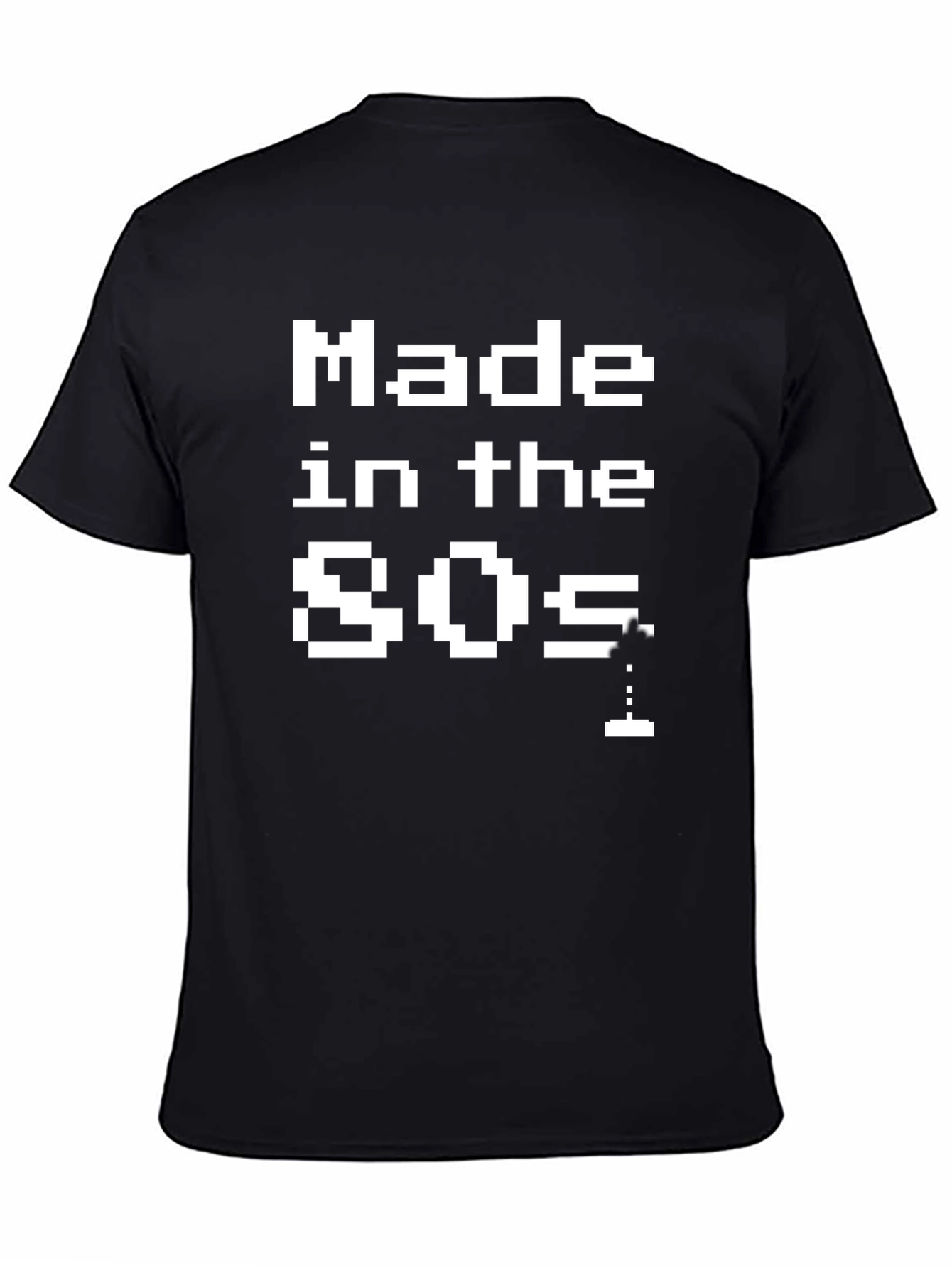 Black Retro Made in the 80s Pixel Art Black T-Shirt view 4