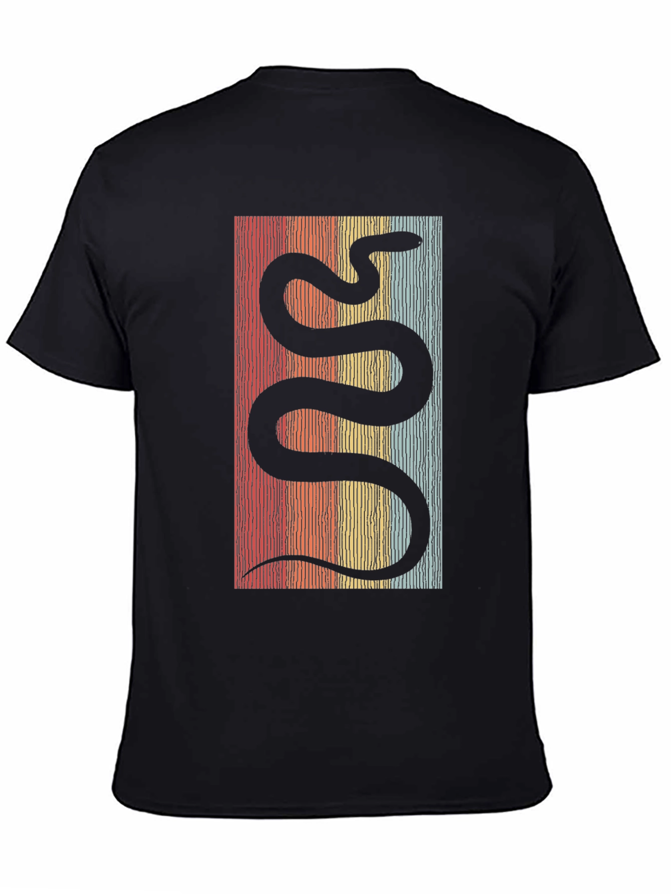 Black Retro Snake Graphic Tee - Cool Vintage Style view 4