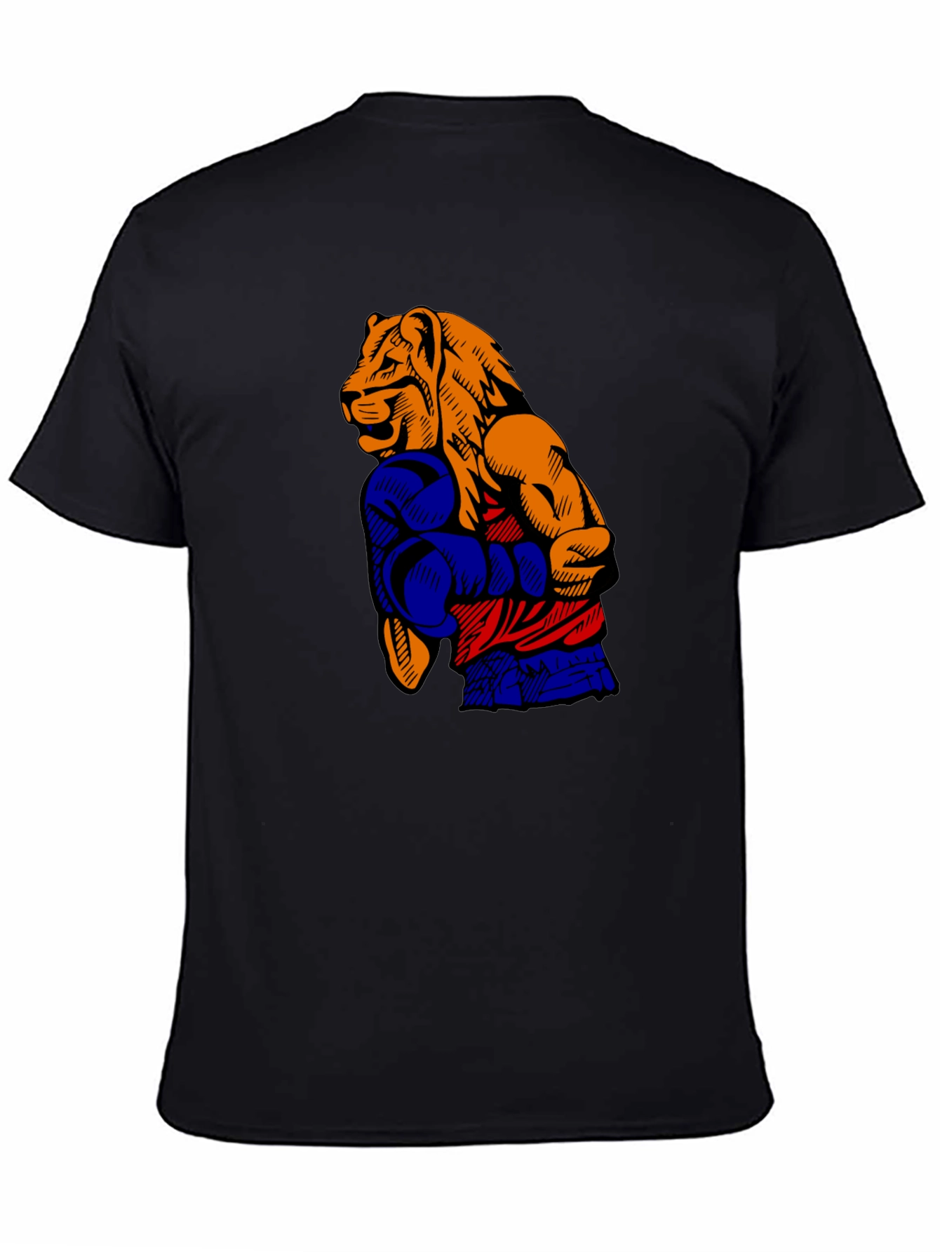 Black Lion Boxer T-Shirt - Black Graphic Tee view 4