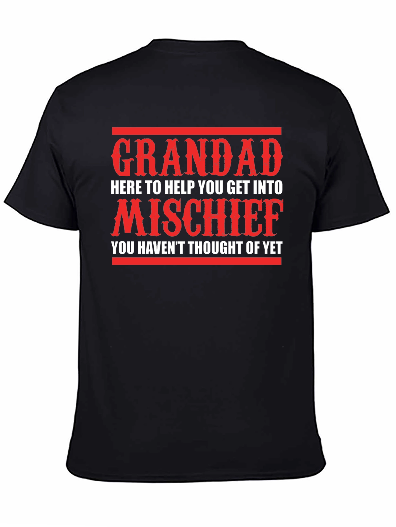 Black Grandad Mischief T-Shirt - Funny Gift for Grandpa view 4