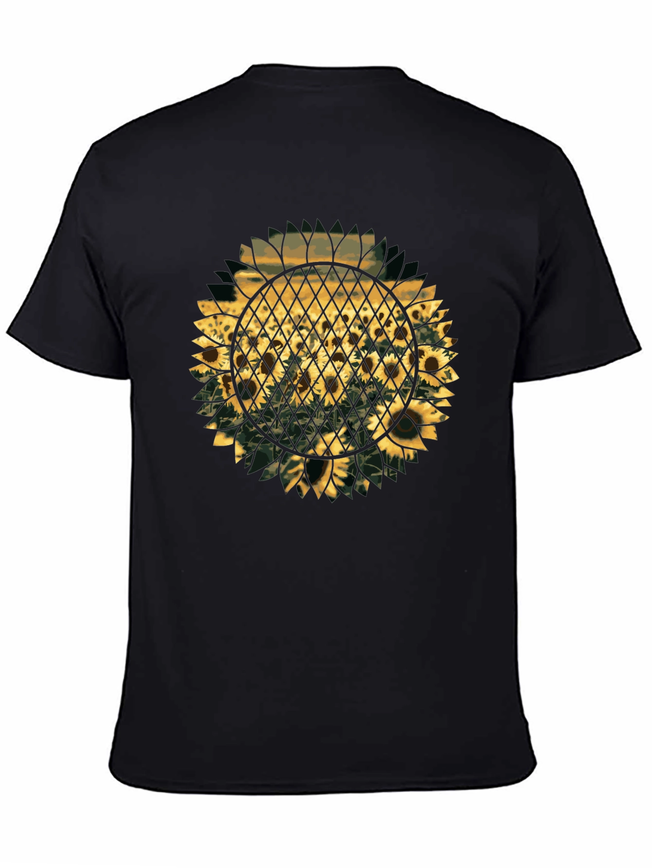 Black Sunflower Graphic Print T-Shirt - Black view 4