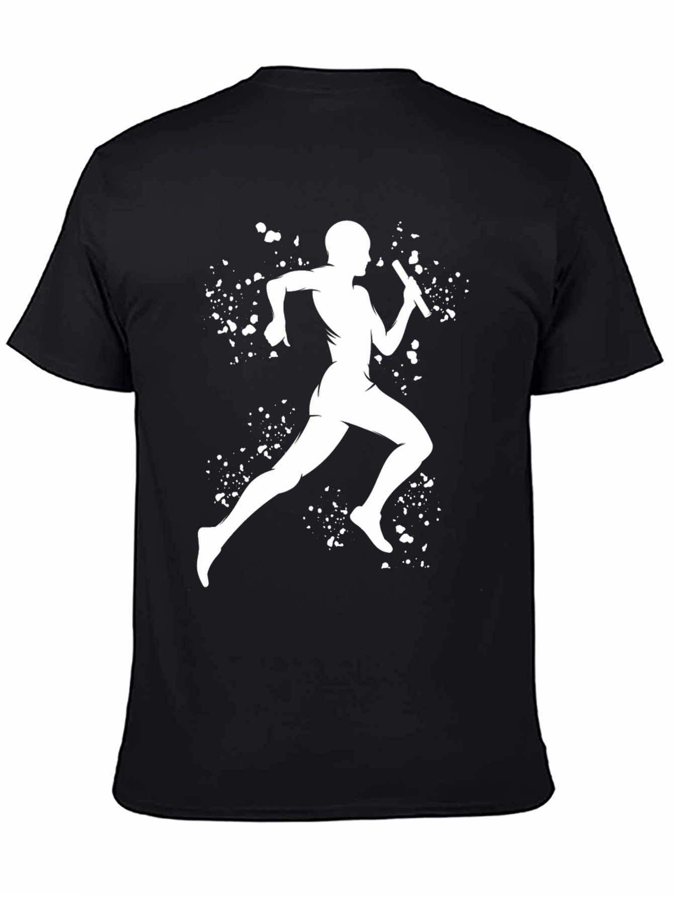 Black Runner Silhouette Graphic Tee - Black Cotton Blend view 4