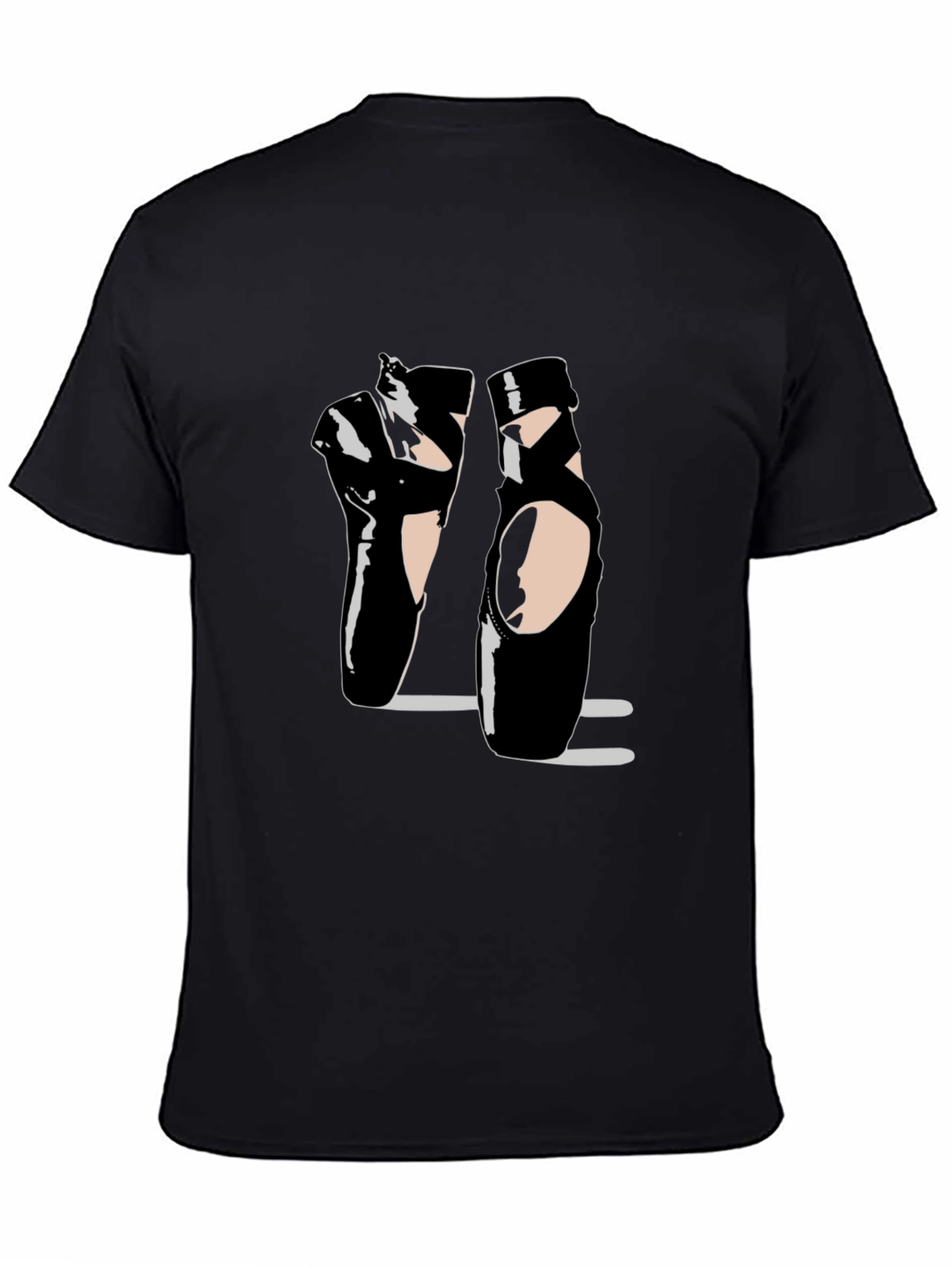 Black Ballet Pointe Shoes Black T-Shirt Dance Design view 4