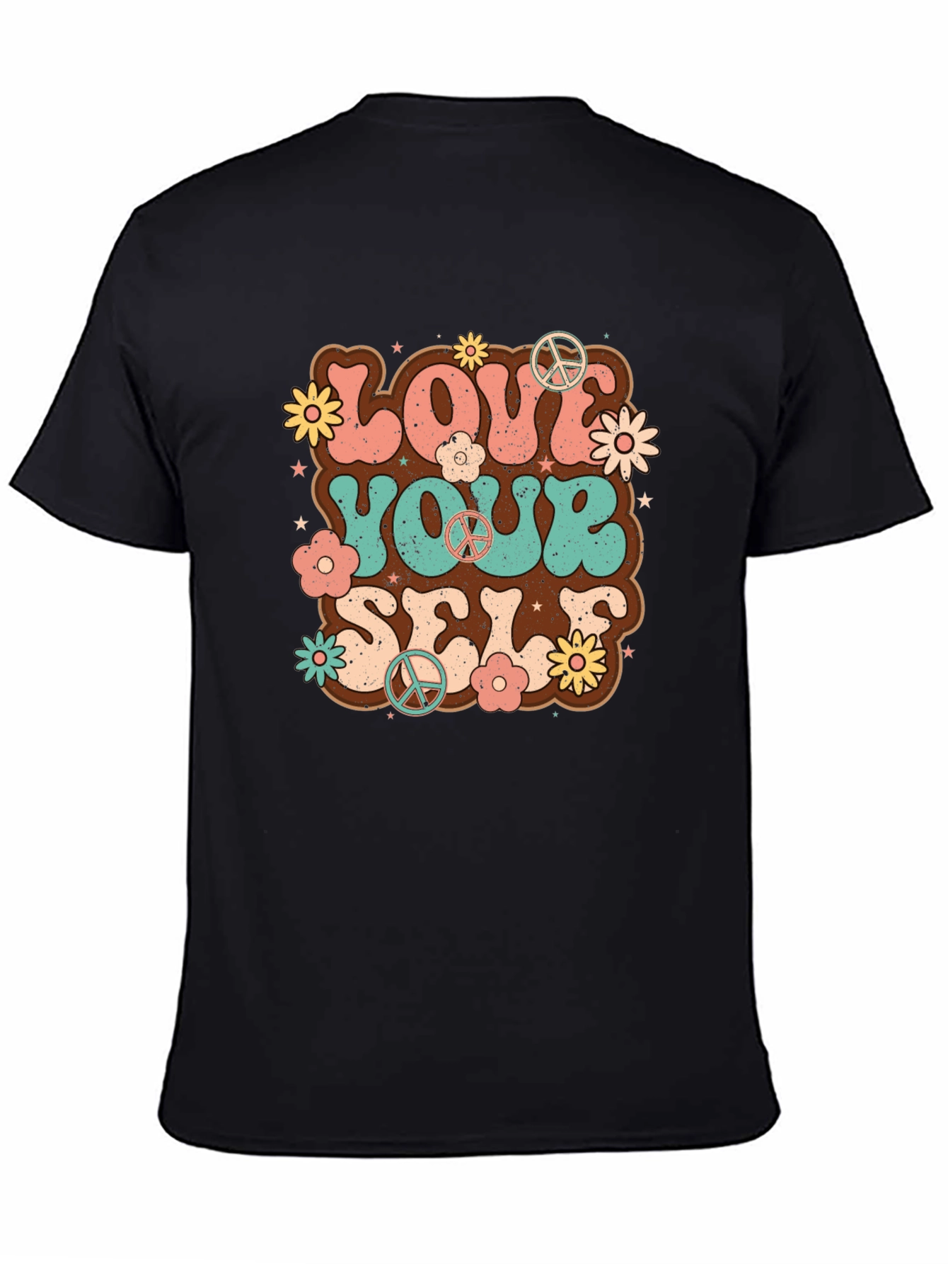 Black Retro Love Yourself Graphic Tee view 4