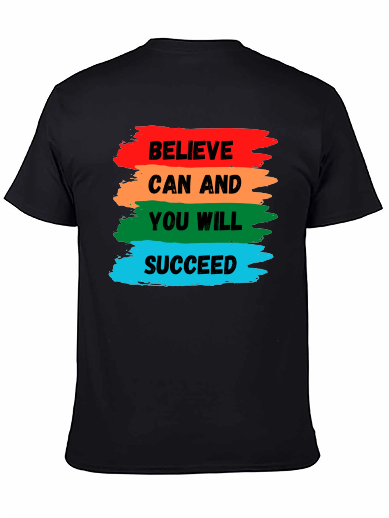 Black Believe Can Succeed Graphic Tee - Motivation Shirt view 4