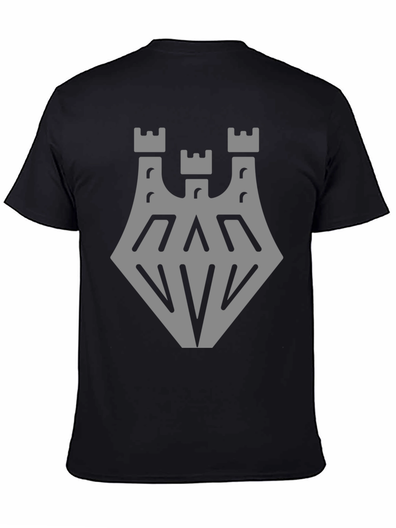 Black Castle Crest Graphic Tee - Black Cotton Blend view 4