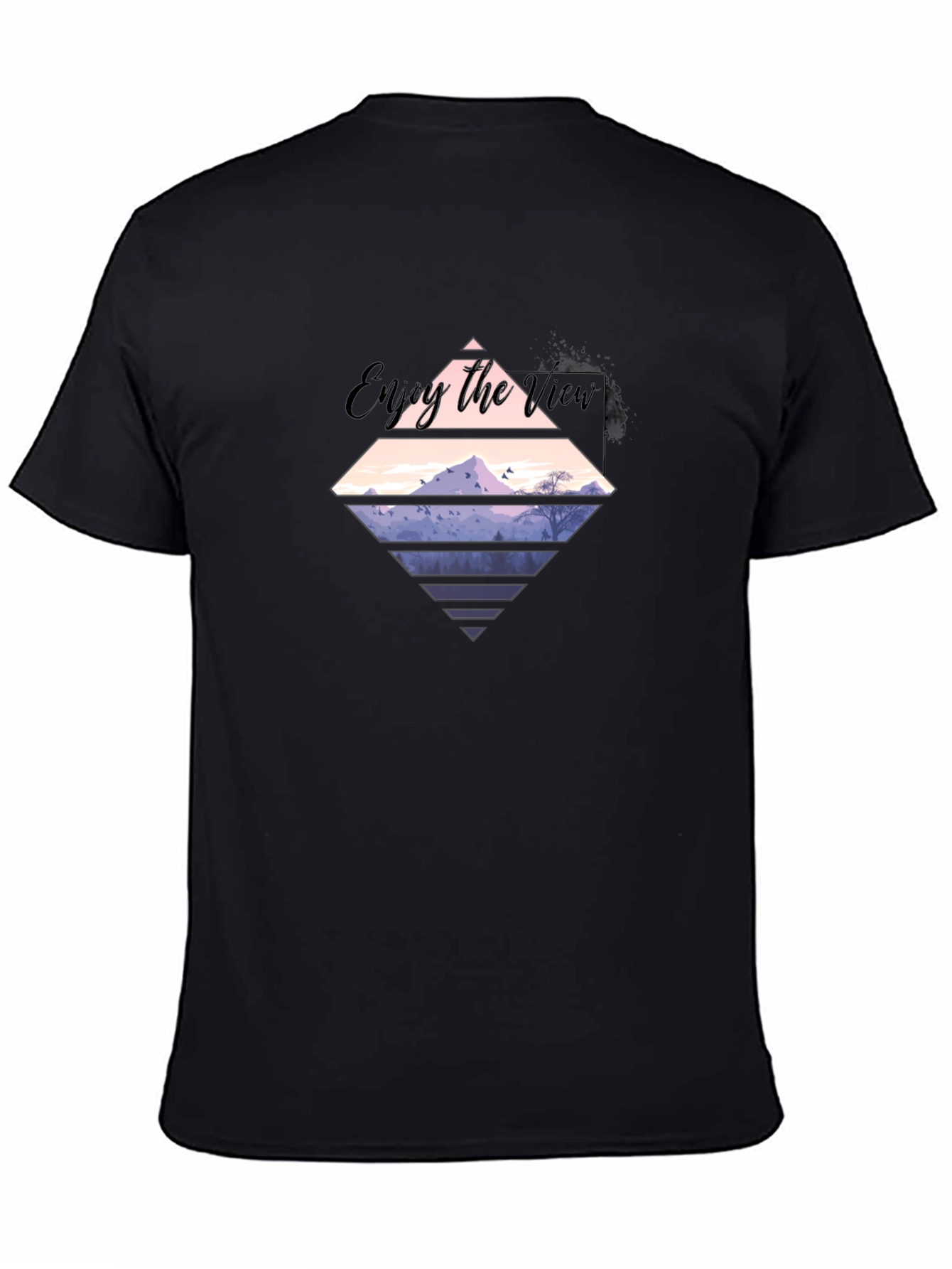 Black Enjoy the View Graphic Tee - Men's Black T-Shirt view 4