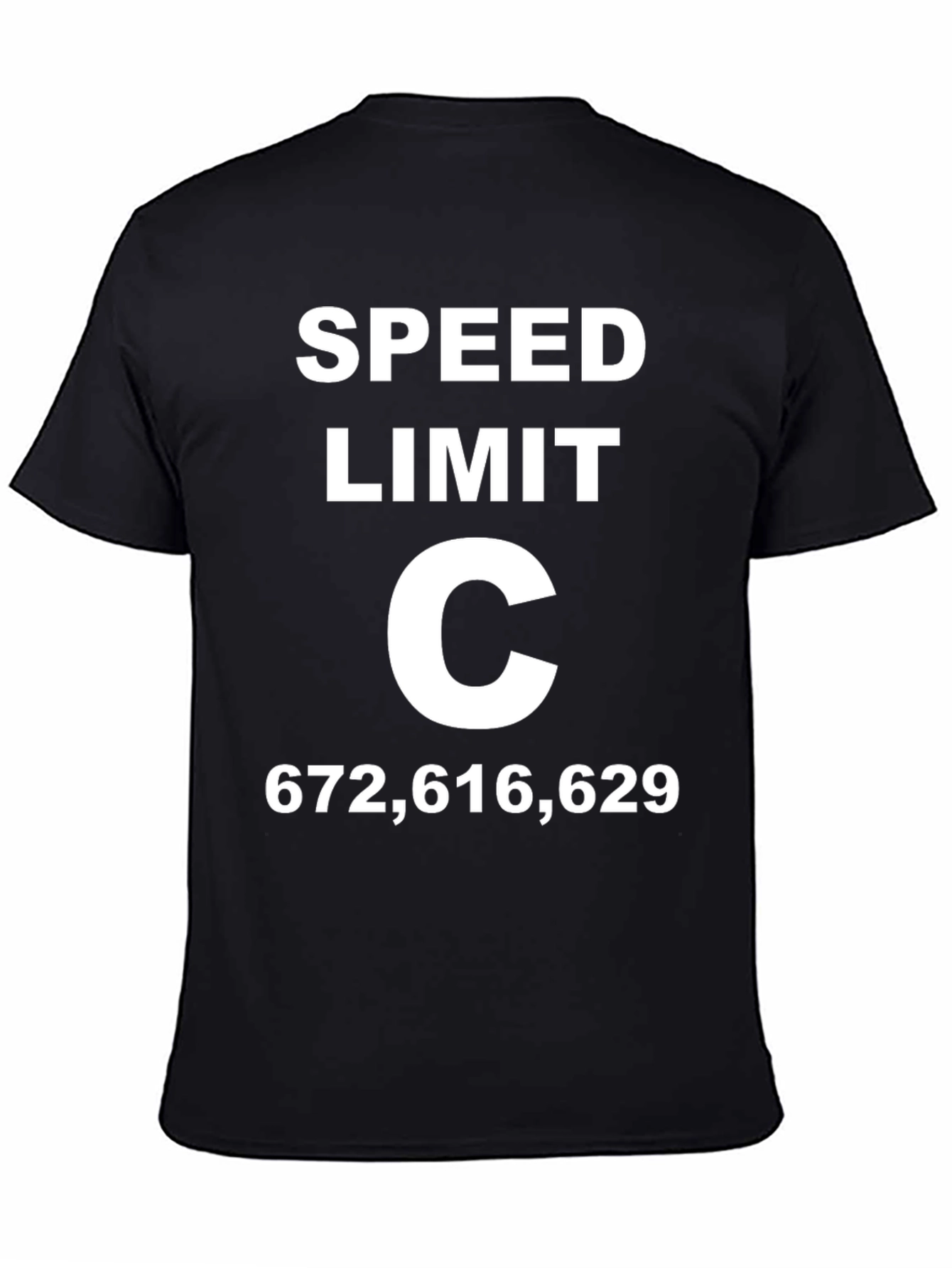 Black Funny Speed Limit C T-Shirt - Novelty Physics Joke Tee view 4