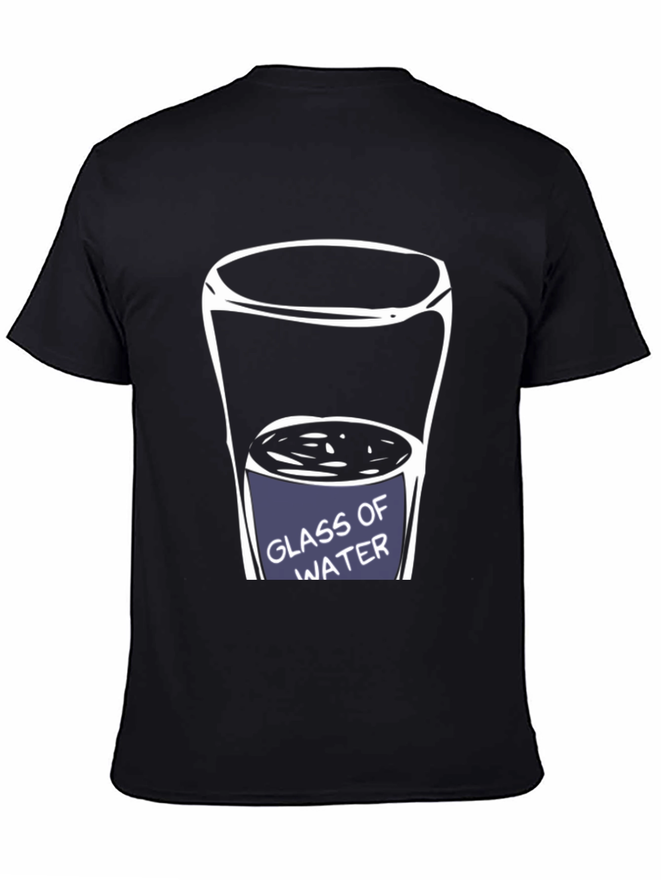 Black Glass of Water Graphic Tee - Unisex Black Cotton T-Shirt view 4